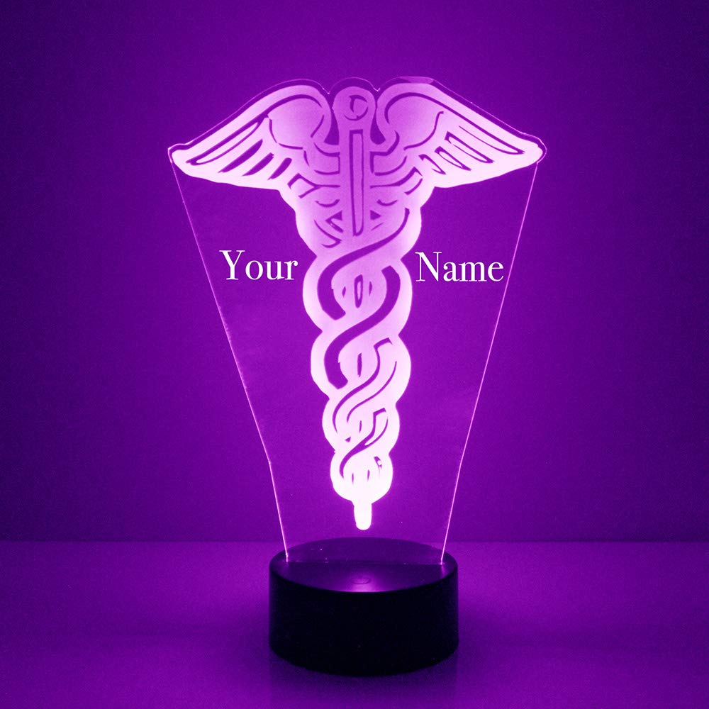 Doctor Caduceus Custom Led Name Sign With Remote, Light Up Personalized Name Night Light, Customized Like You Want, Made In The