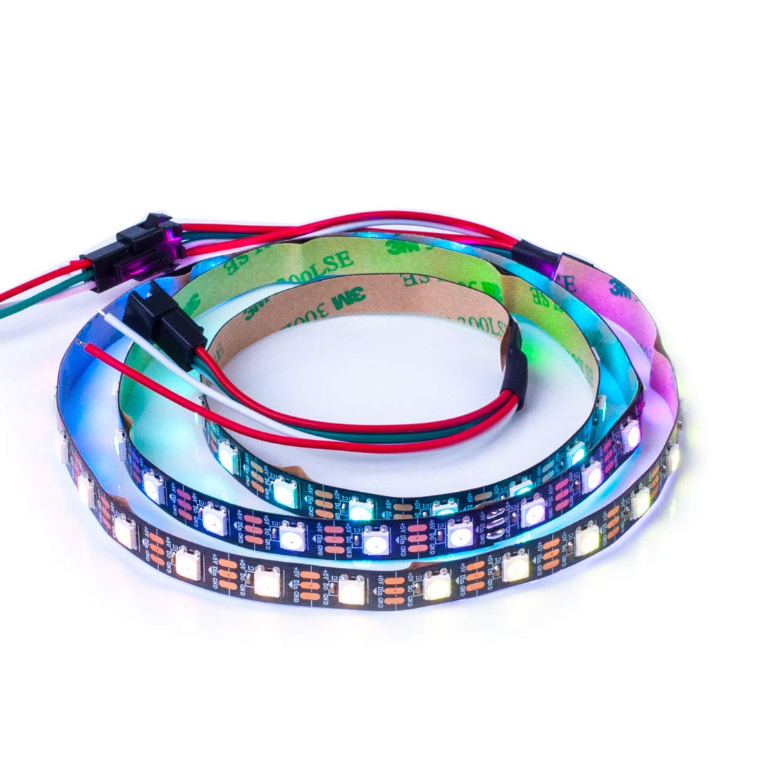 BTF-LIGHTING WS2812B RGB ECO LED Strip, Chasing Effects 5050SMD Individually Addressable 3.3FT 60Pixels/m Flexible Dream Color I
