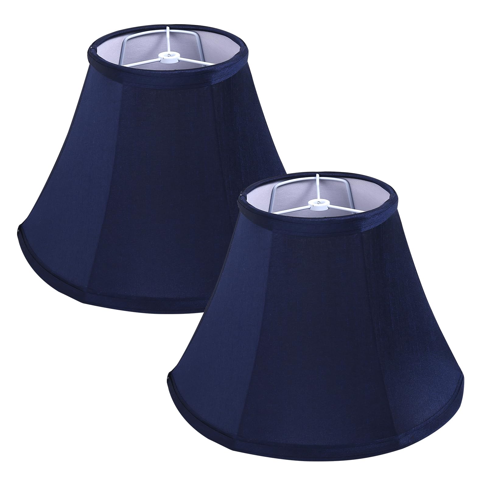 SEEYUAN KD Lamp Shades Set of 2, Natural Faux Silk Lamp Shades for Table Lamps Medium Lamp Shade 12x6x8.5 inch for Table Lamp & 