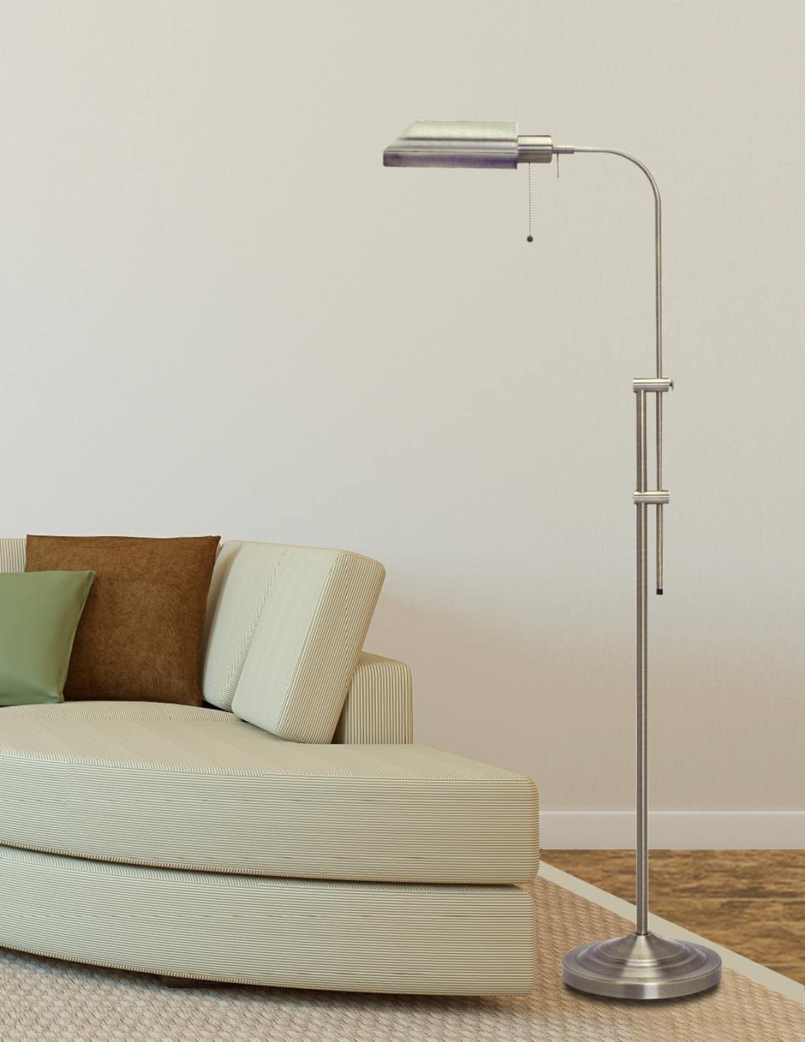Cal Lighting Bo-117Fl-Bs Floor Lamp With No Shades, Brushed Steel Finish, 5.8X23.3X12.6