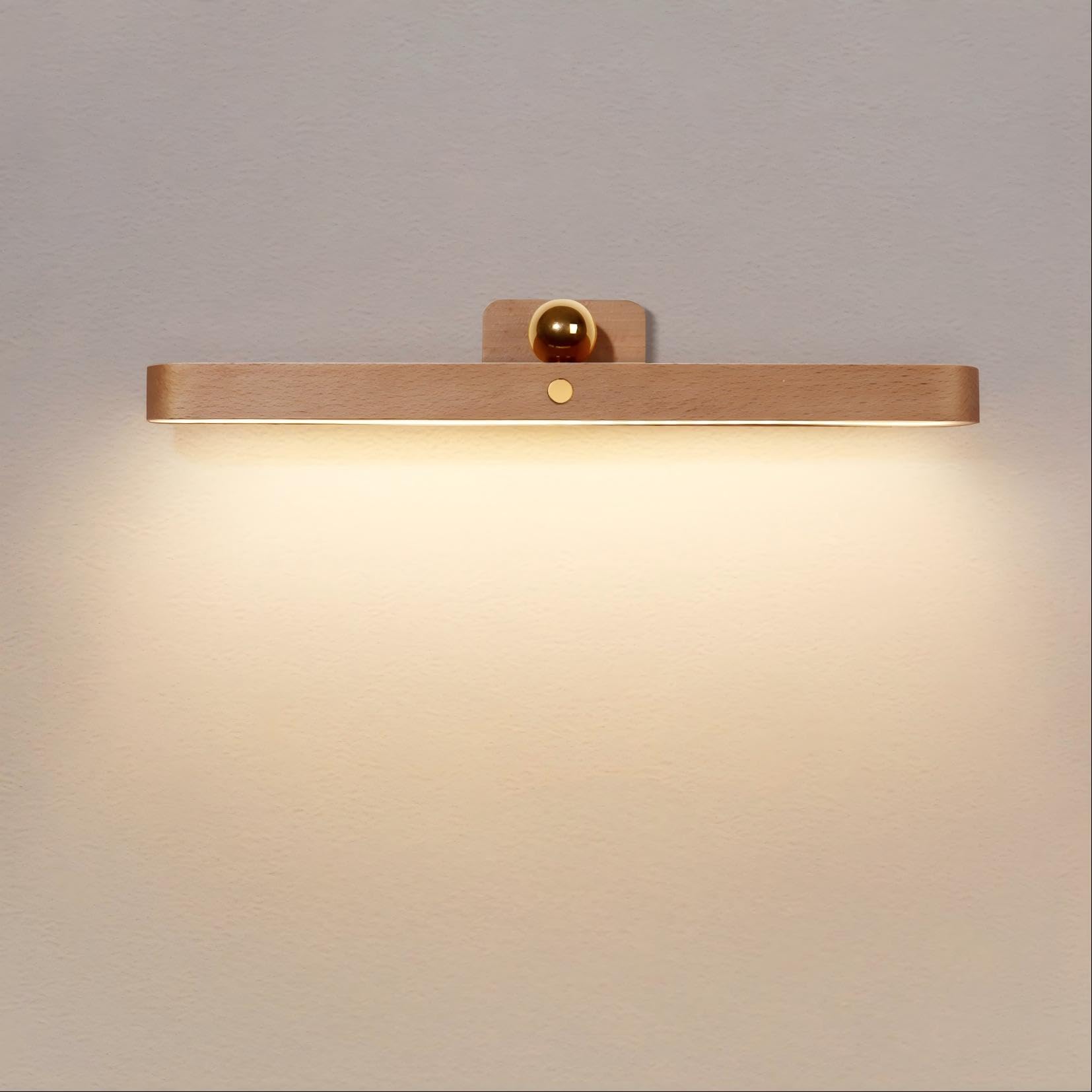 HBGFHG Led 360 Rotatable Magnetic Battery Operated Wall Lights USB Rechargeable Dimmable Led Vanity Night Light for Reading Light  Makeup Light and Household Lighting (Brown 1PCS)