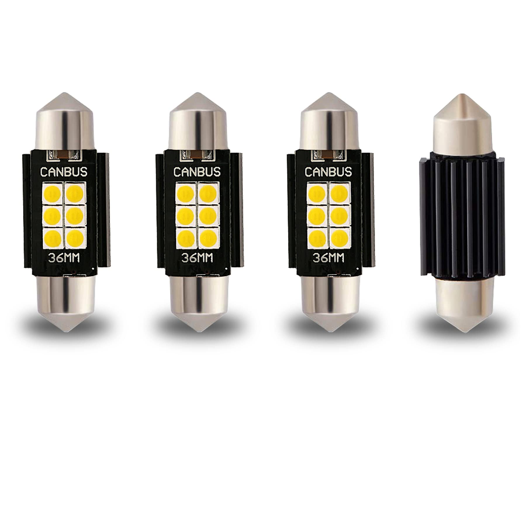 iBrightstar 6411 6418 C5W Festoon LED Bulbs, Warm White 4500K, 36mm, Error Free for Dome and License Plate Lights