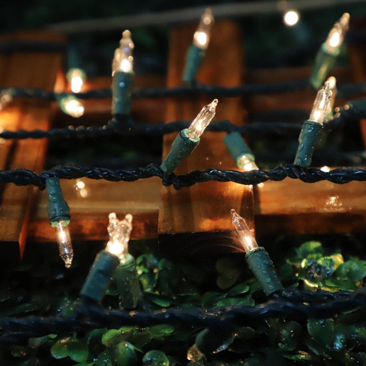 LAMPHOME 300 Count Warm White Christmas String Lights, 63.8ft, UL Certified, Clear Mini Bulb Set for Outdoor Decor (2pk of 150L)