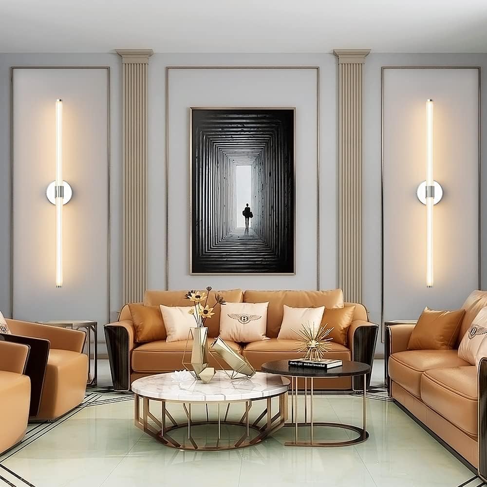 Gednbo Dimmable LED Bathroom Vanity Lights 360 Full Lighting Bathroom Light Fixtures Over Mirror Vanity Light Bar Modern Wall Sc