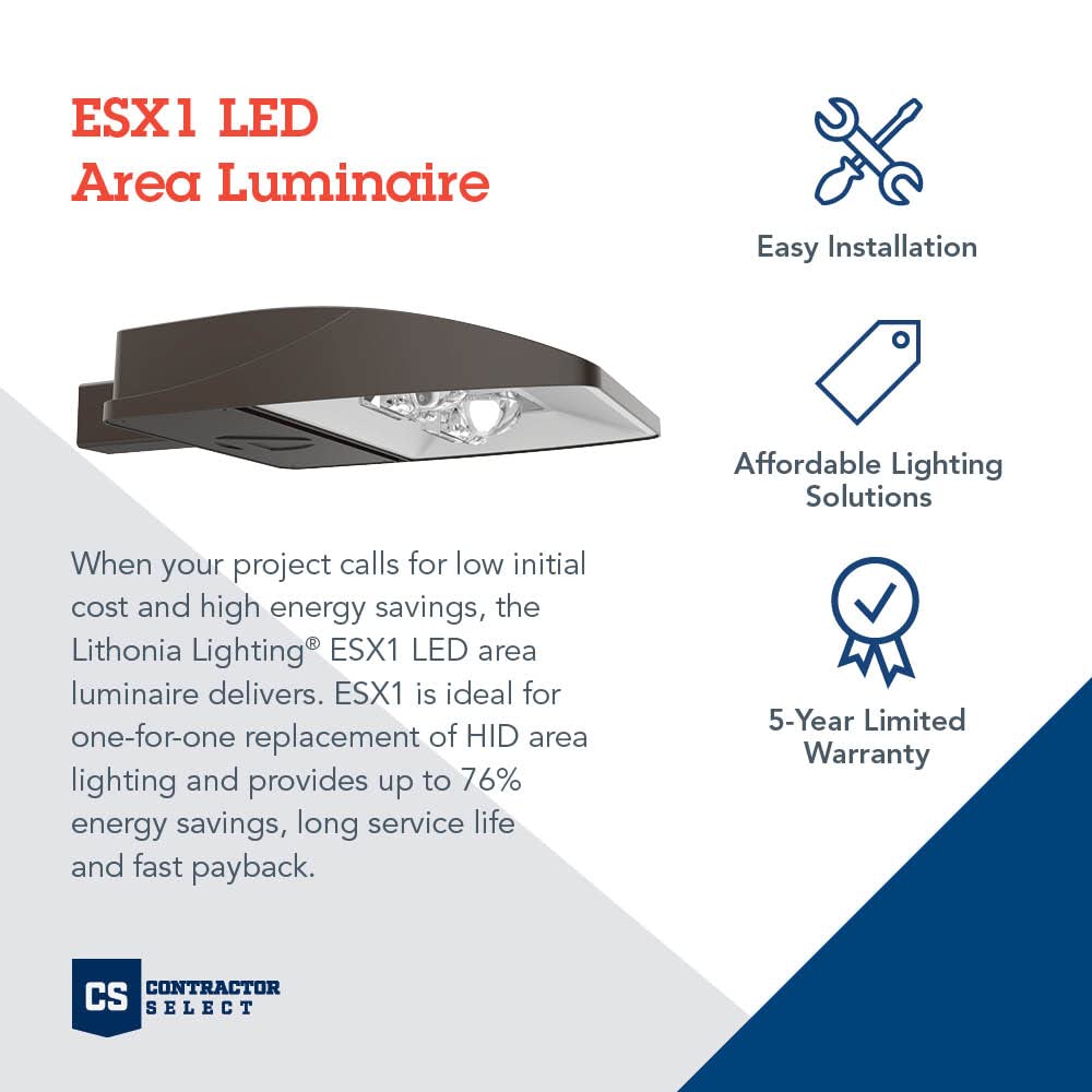 Lithonia Lighting Outdoor Esx1 Led P4 4000K Type 3 Optic Mvolt Universal Pole Mounting Bi-Level Area Light In Bronze