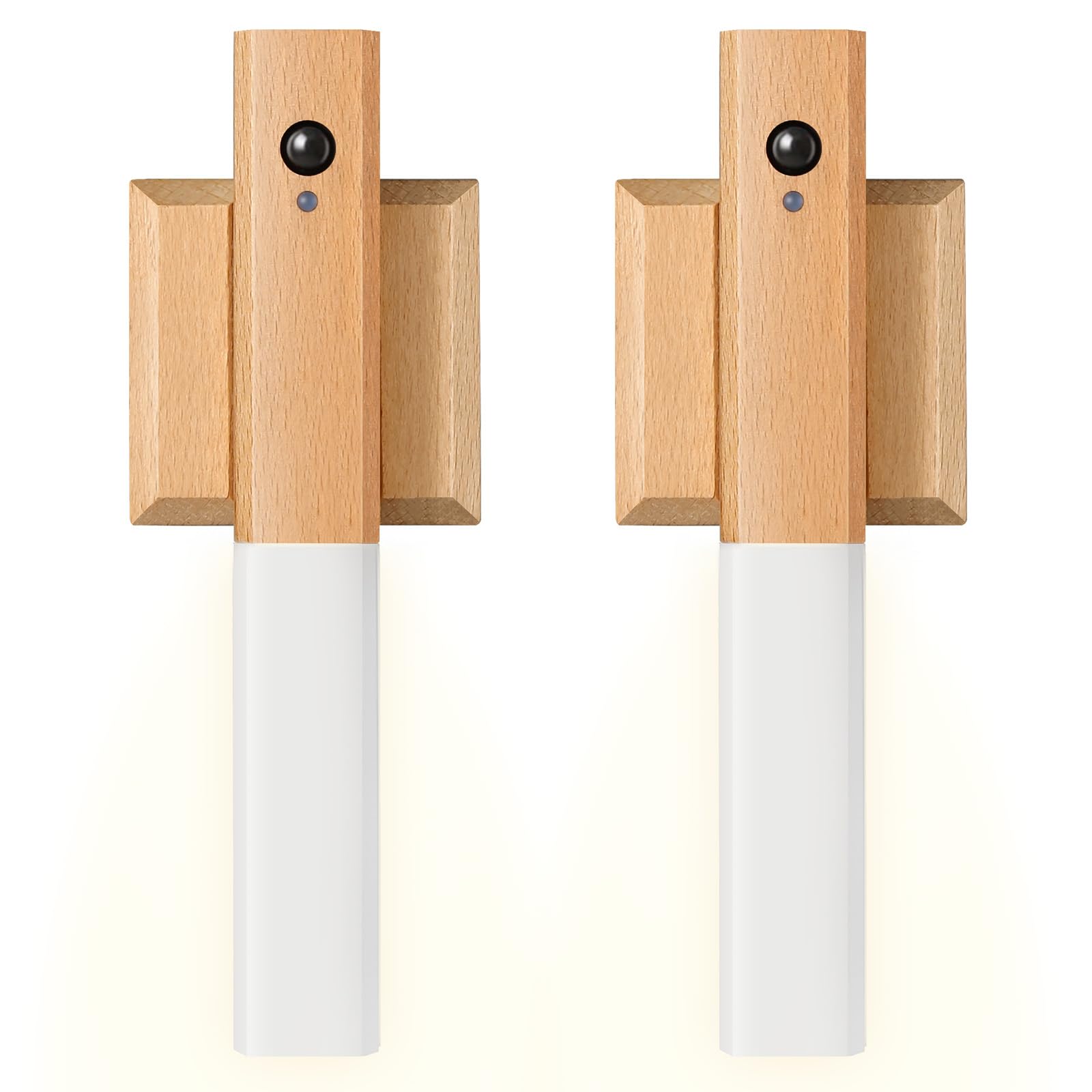 Bcmsda Rechargeable Wall Sconce Set of 2, LED Motion Sensor Light-Colored, Magnetic, Portable Wireless, Model 005-QS