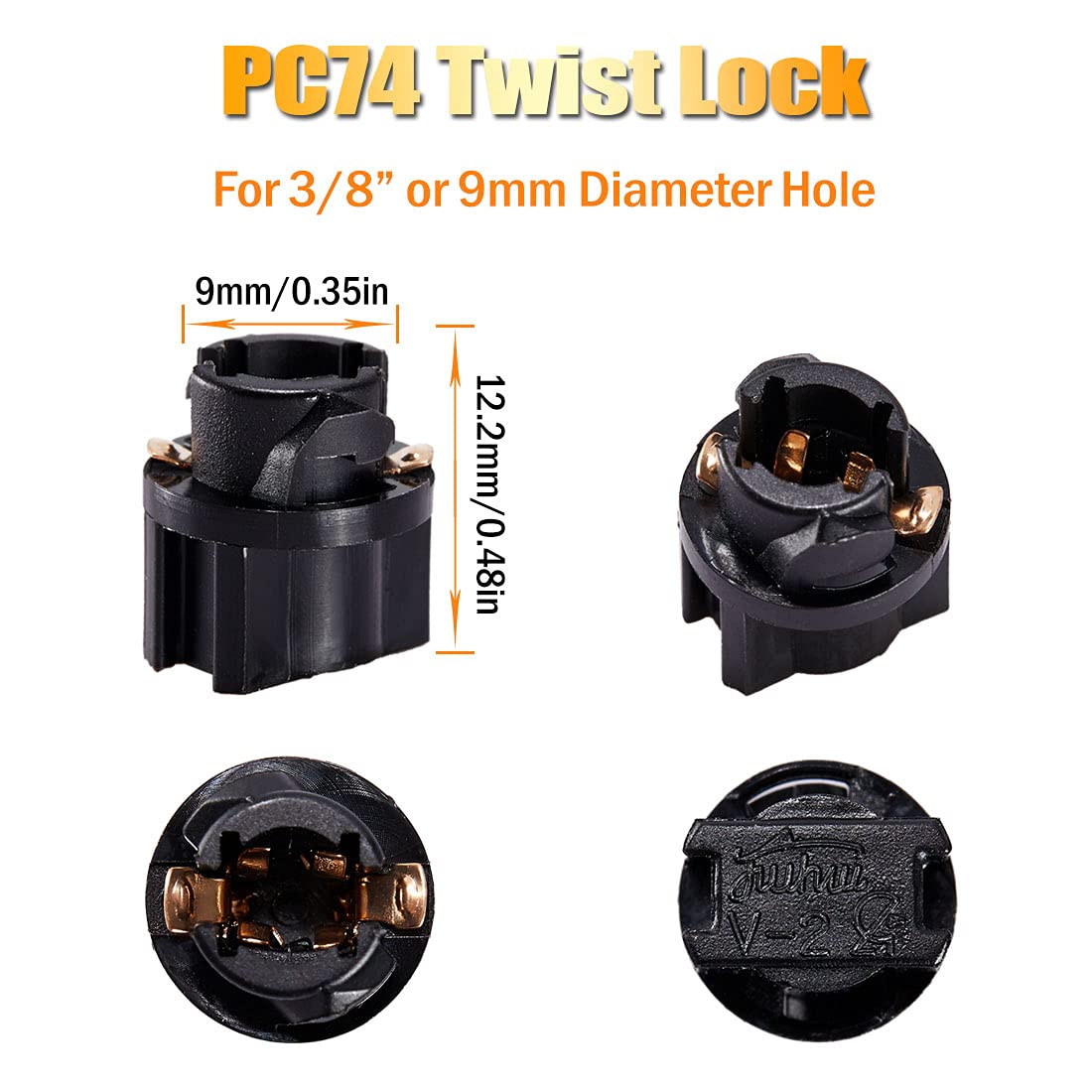 Brishine T5 74 2721 Led Bulbs Pink Purple With Twist Lock Socket, Canbus Error Free Pc74 Pc37 882 Dashboard Instrument Panel Lig