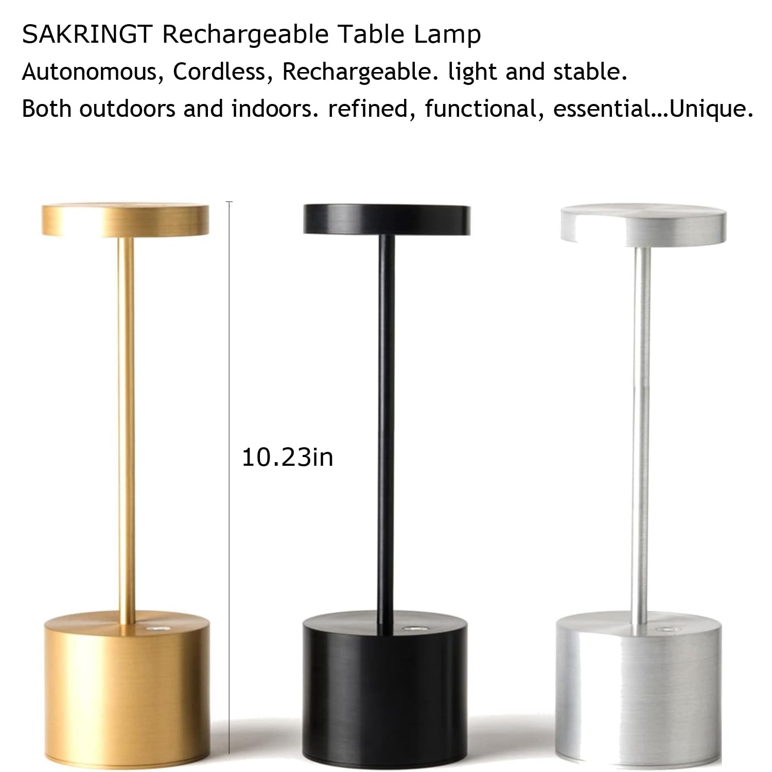 SAKRINGT Cordless Table Lamp Rechargeable,5000mAh Battery Operated Portable LED Table Light,Dimming Desk Lamp for Patio/Restaura
