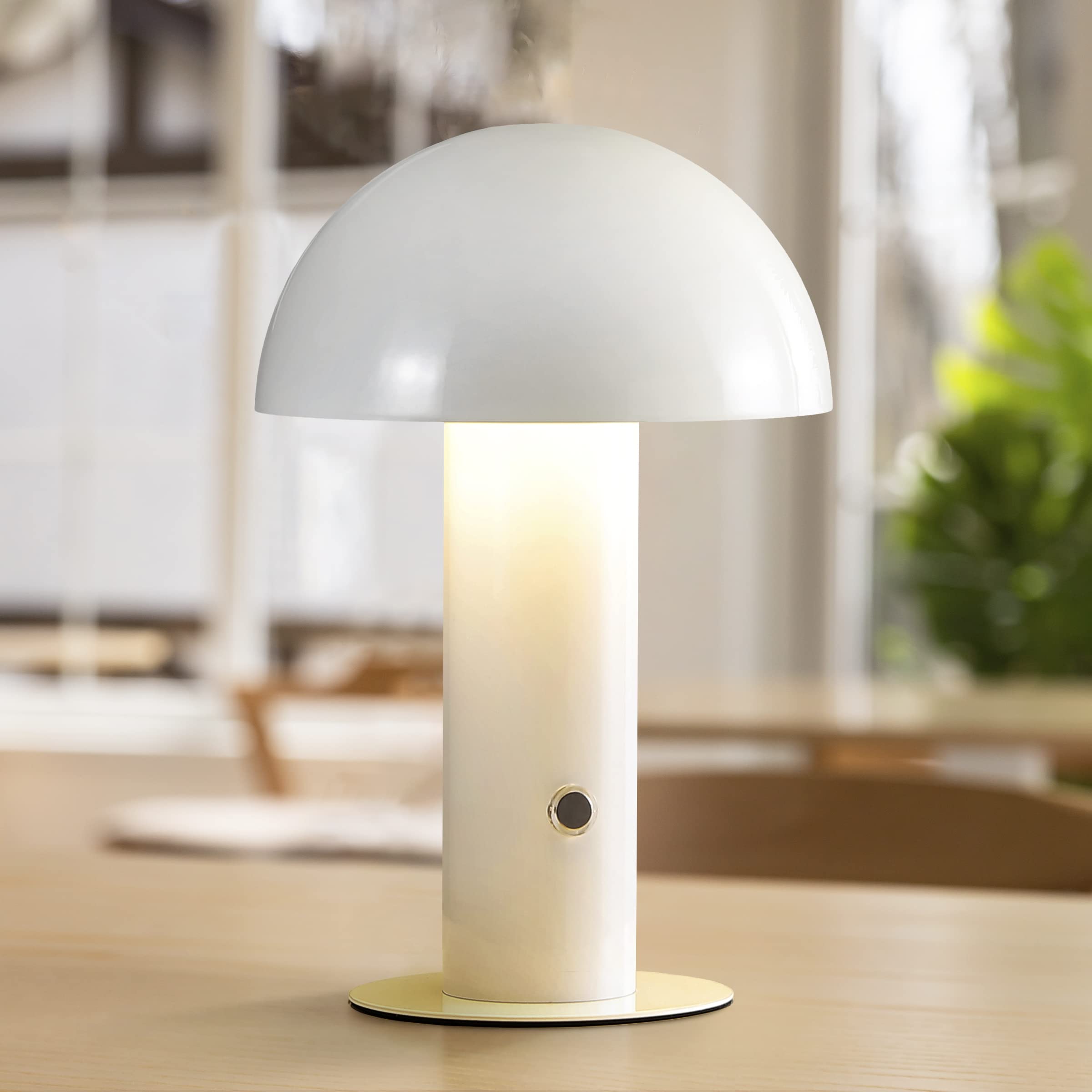 Jonathan Y Jyl7115B Boletus 10.75'' Contemporary Bohemian Rechargeable/Cordless Portable Iron Integrated Led Mushroom Table Lamp