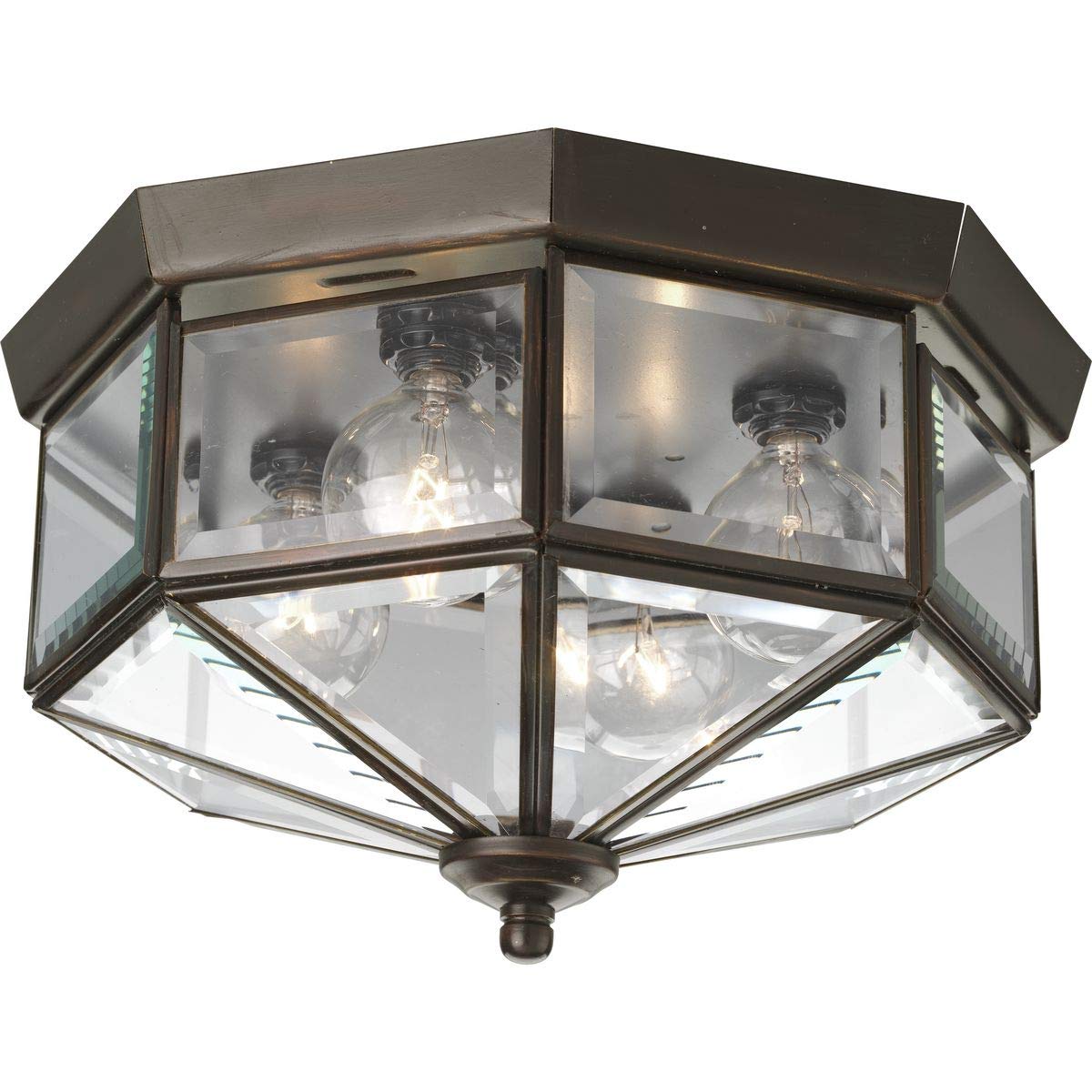 Four-Light Beveled Glass 11-1/8'' Close-To-Ceiling