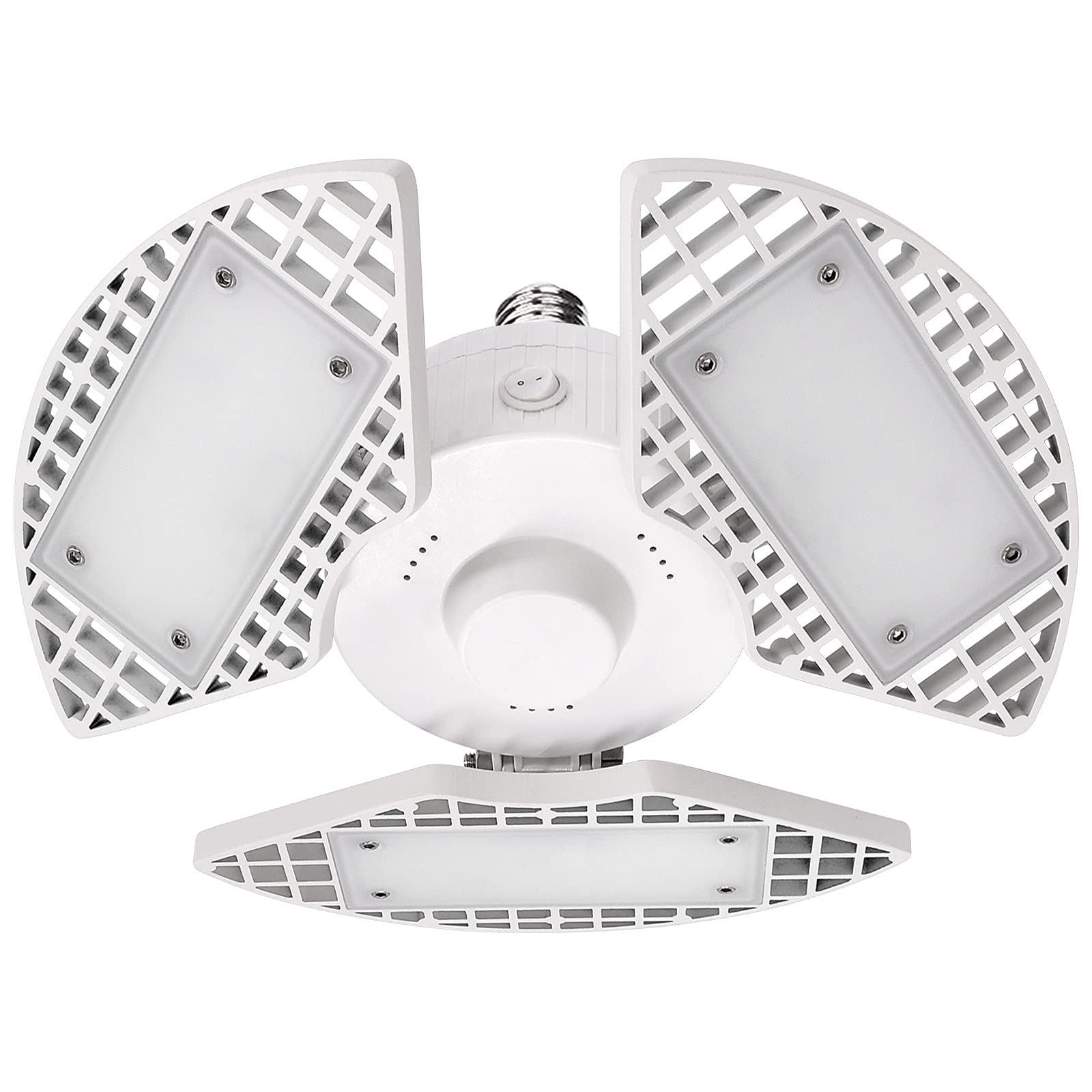 LUXRITE LED Garage Light 80W 8000 Lumens 3 Panel E26 Aluminum Damp Rated 5000K White Model LR42350