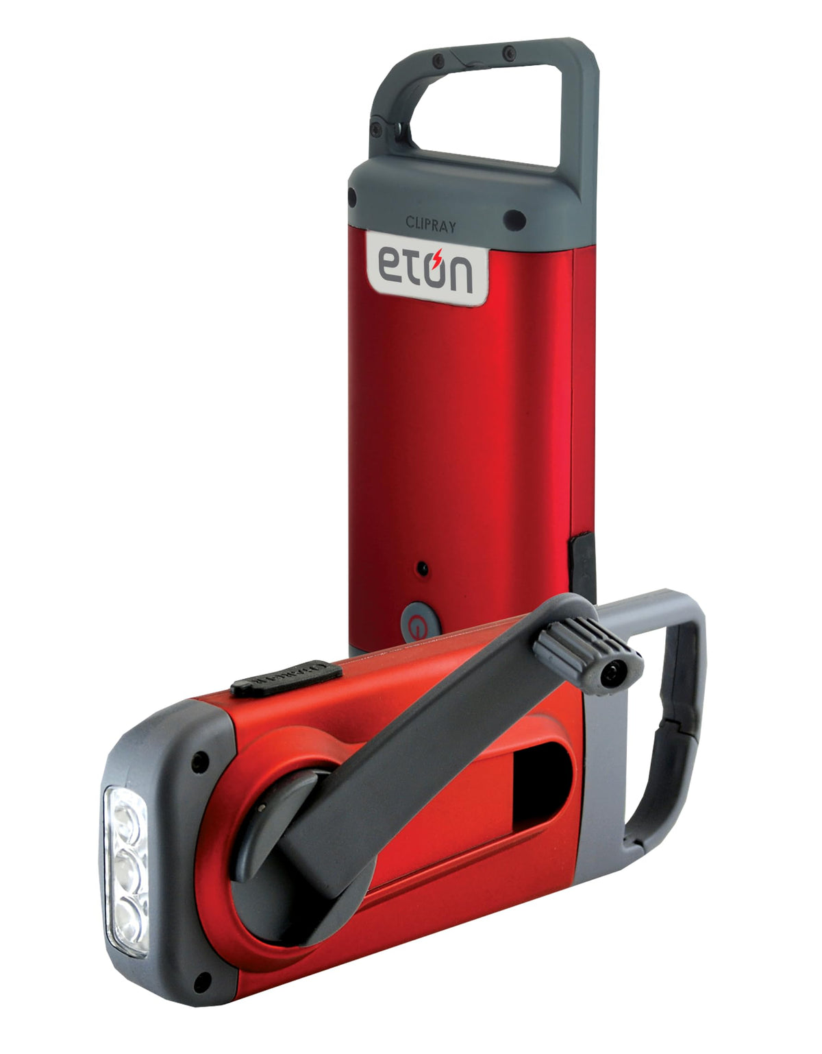 Eton Crank-Powered Clipray Flashlight & Smartphone Charger, Hand Crank Emergency Power, Portable Led Light With Carabiner Clip,