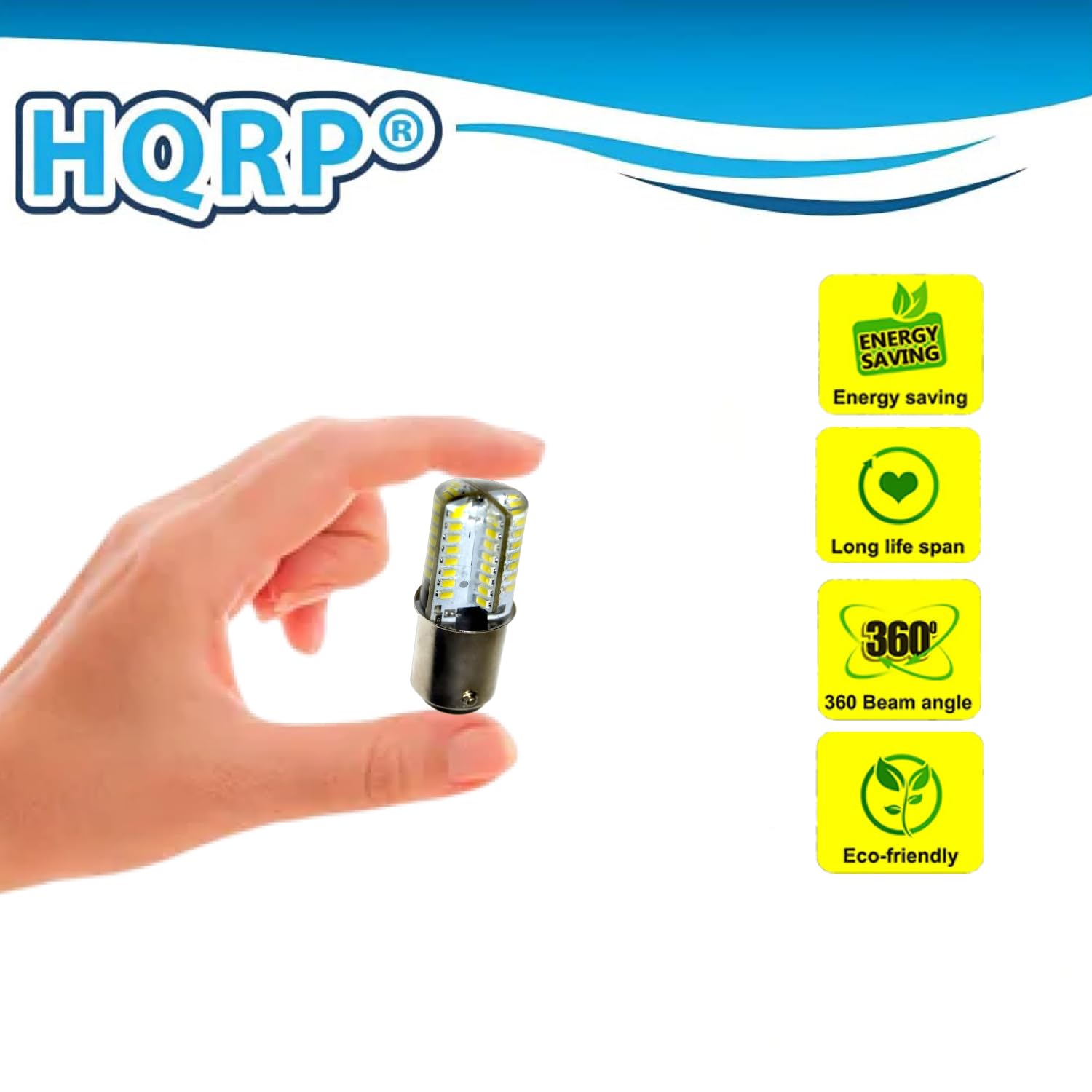 Hqrp 2-Pack 120V Led Light Bulbs Cool White Compatible With Singer 201, 221, 222, 247, 301, 337, 347, 401, 403, 404 Sewing Machi