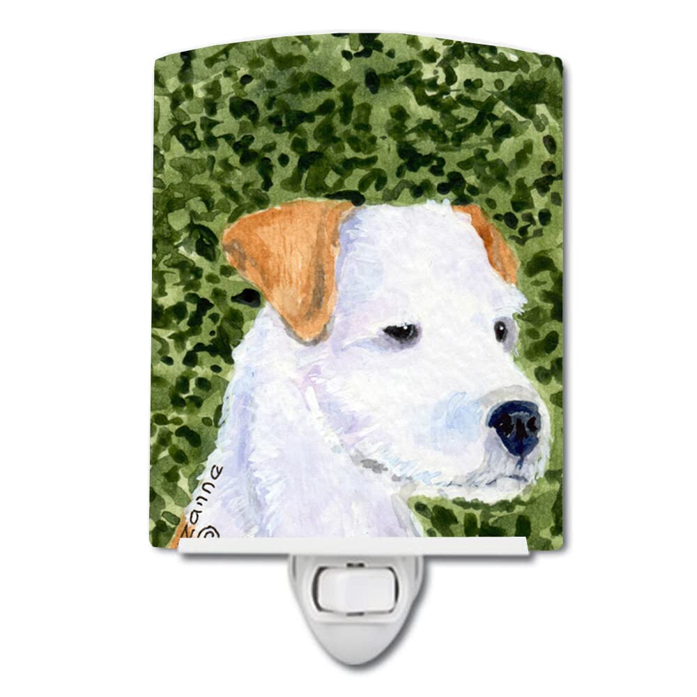 Caroline'S Treasures Ss8728Cnl Jack Russell Terrier Ceramic Night Light Compact, Ul-Certified, Ideal For Bedroom, Bathroom, Nursery, Hallway, Kitchen, 6X4X3, Multicolor
