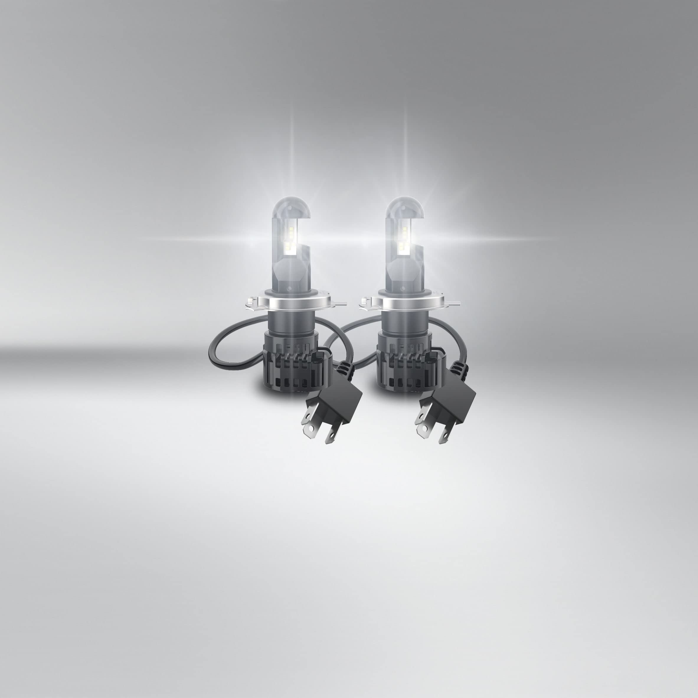 OSRAM Night Breaker H4 LED Bulb - 230% Brighter, Legal Low/High Beam, Black, Model 64193DWNB