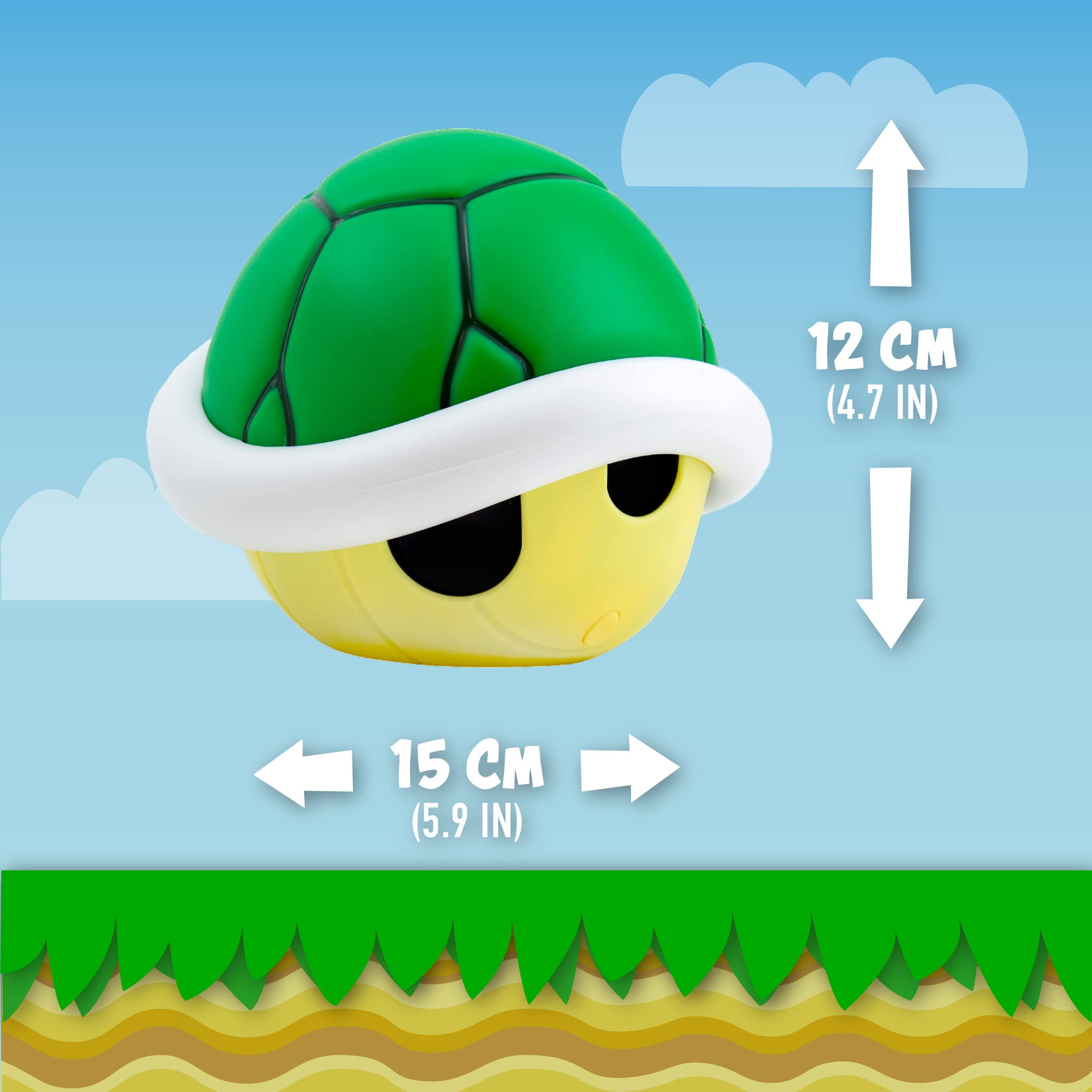 Paladone Super Mario Bros Green Shell Light With Sound | Battery Operated | Official Nintendo Merchandise One Size, Multicolored