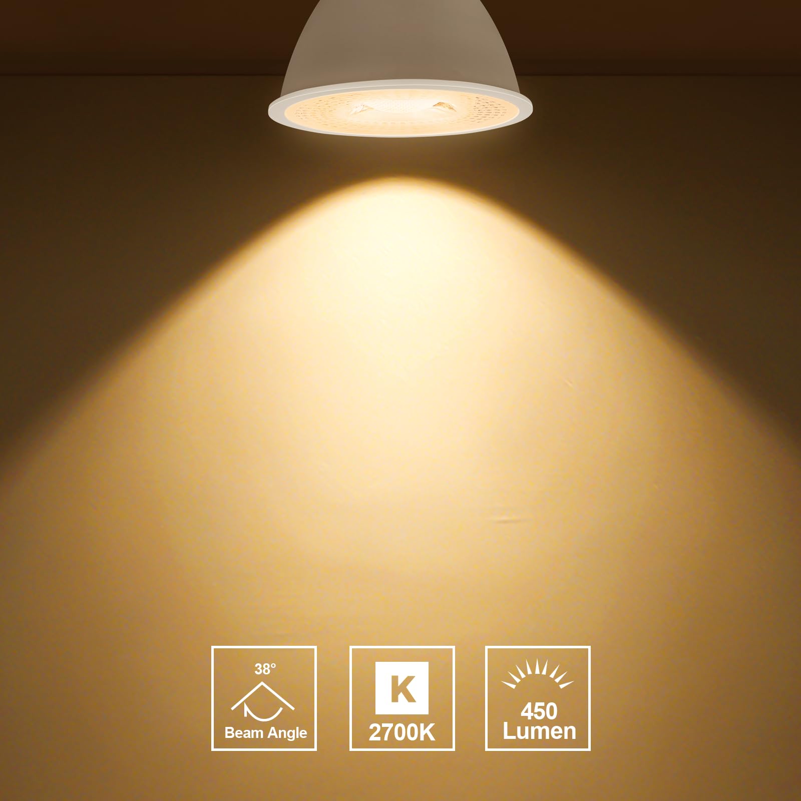 Geplad 12 Pack Mr16 Led Bulb 50W Halogen Equivalent, 5W 2700K Warm White, 450 Lumens,Gu5.3 Bi-Pin Base, 38 Degree Spot Lighting
