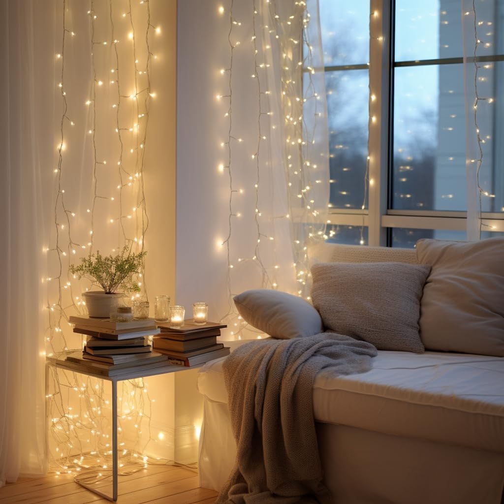 Holiday Joy Mini String Lights - 100 Clear White Lights on White Wire for Indoor/Outdoor Use - Model 14544850