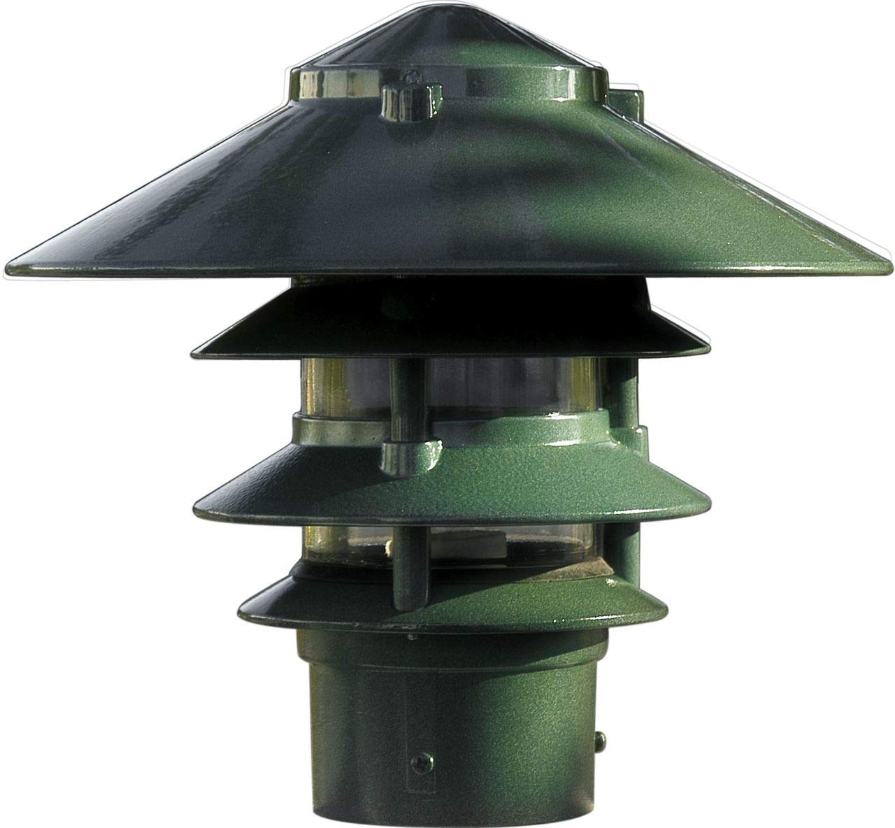 Dabmar Lighting D5400-G Pagoda Fixture 4 Tier 10&quot; Top 3&quot; Base I Light, Green Finish