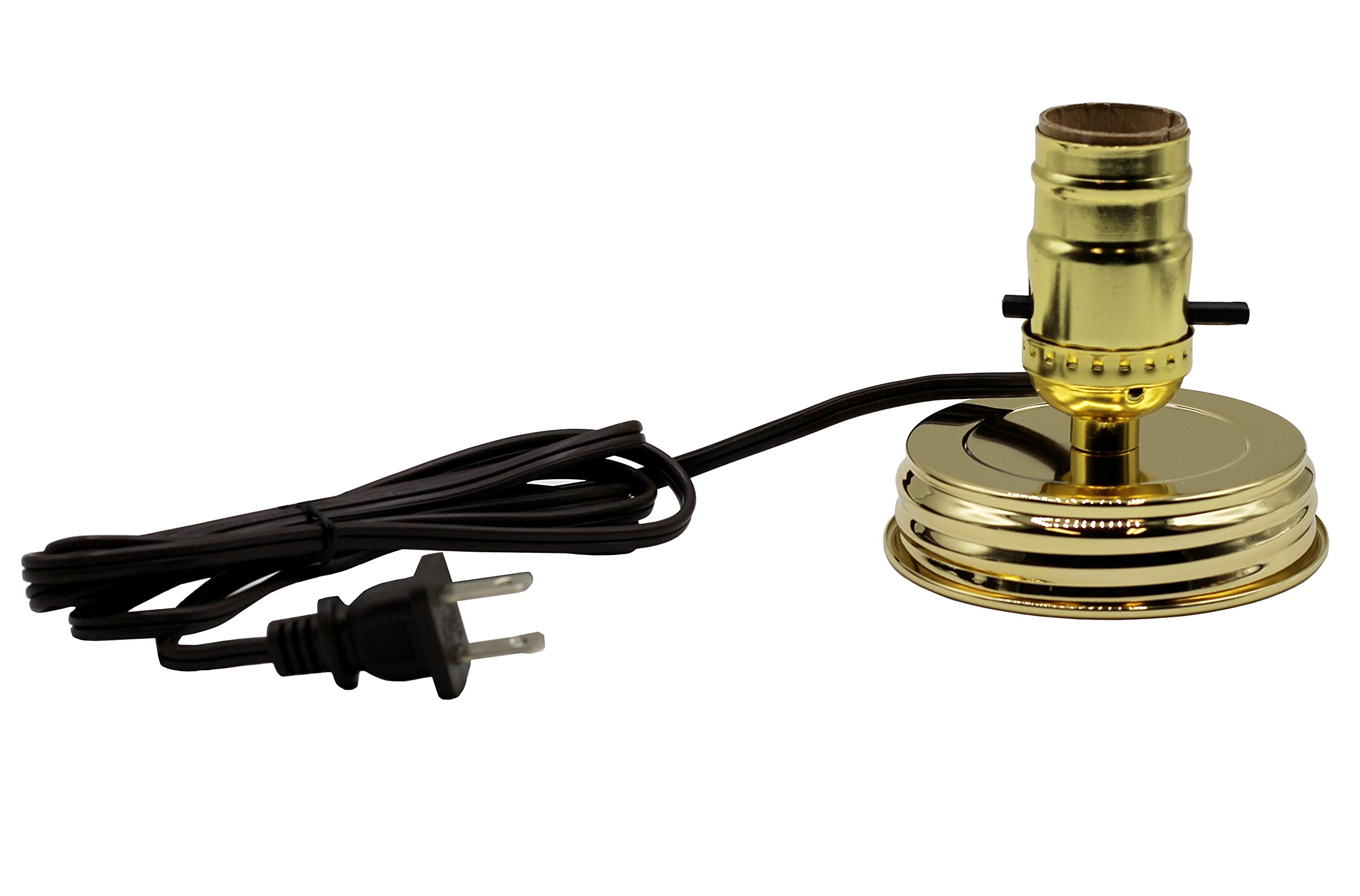 Creative Hobbies Diy Mason Jar Lamp Making Kit - Gold Color Lid & Socket Great For Lamp Conversion, Fits Wide Mouth Canning, Fru