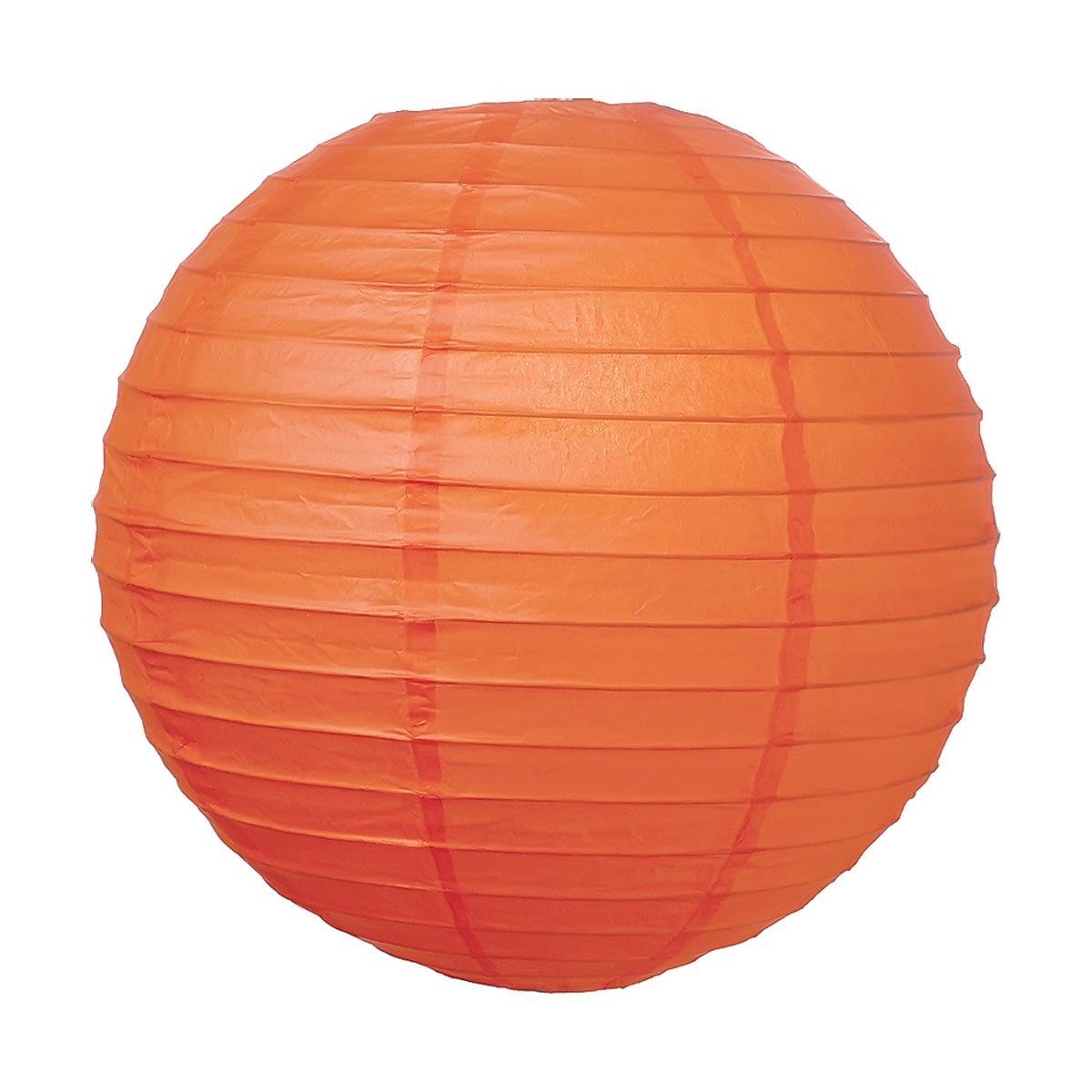 Luna Bazaar Premium Paper Lantern Lamp Shade (14-Inch, Parallel Ribbed, Mango Orange) - Chinese/Japanese Hanging Decoration - Fo