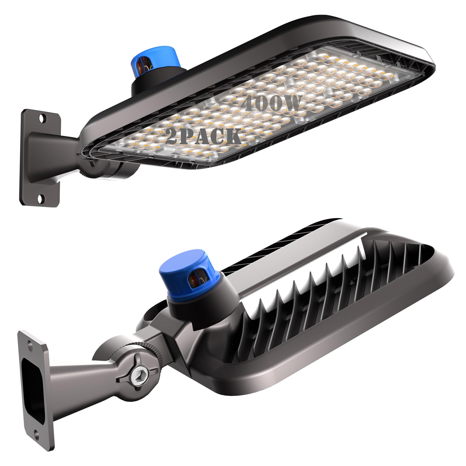 ACOHOOK 400W LED Parking Lot Lights Outdoor 60000lm(150LM/W) IP65 6KV SPD 5000K Daylight Arm Mount Commercial Area Street Lighti