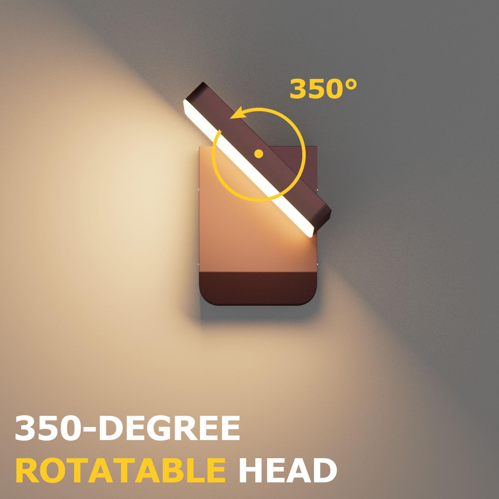 Aoceley Modern Outdoor Rotatable Wall Light Led Wall Sconce Bronze Exterior Wall Lights Fixture Modern Lights For House, 3000K