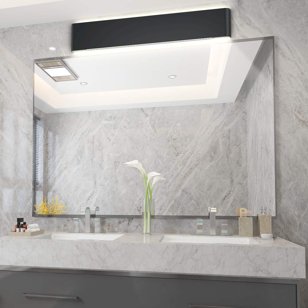 Aipsun 32.6" LED Black Vanity Light Fixture - Modern Up/Down Bathroom Lighting in White Light, Aluminum Construction