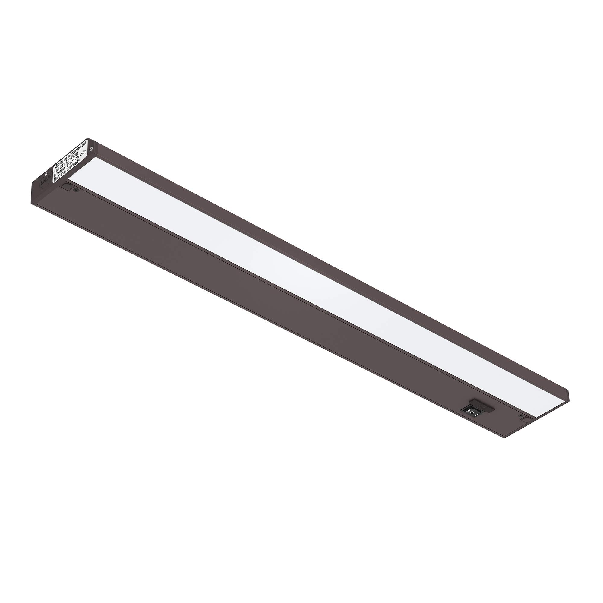 GETINLIGHT 24-inch LED Under Cabinet Lighting, Dimmable, 3 Color Levels, Bronze Finish, Model IN-0210-3-BZ