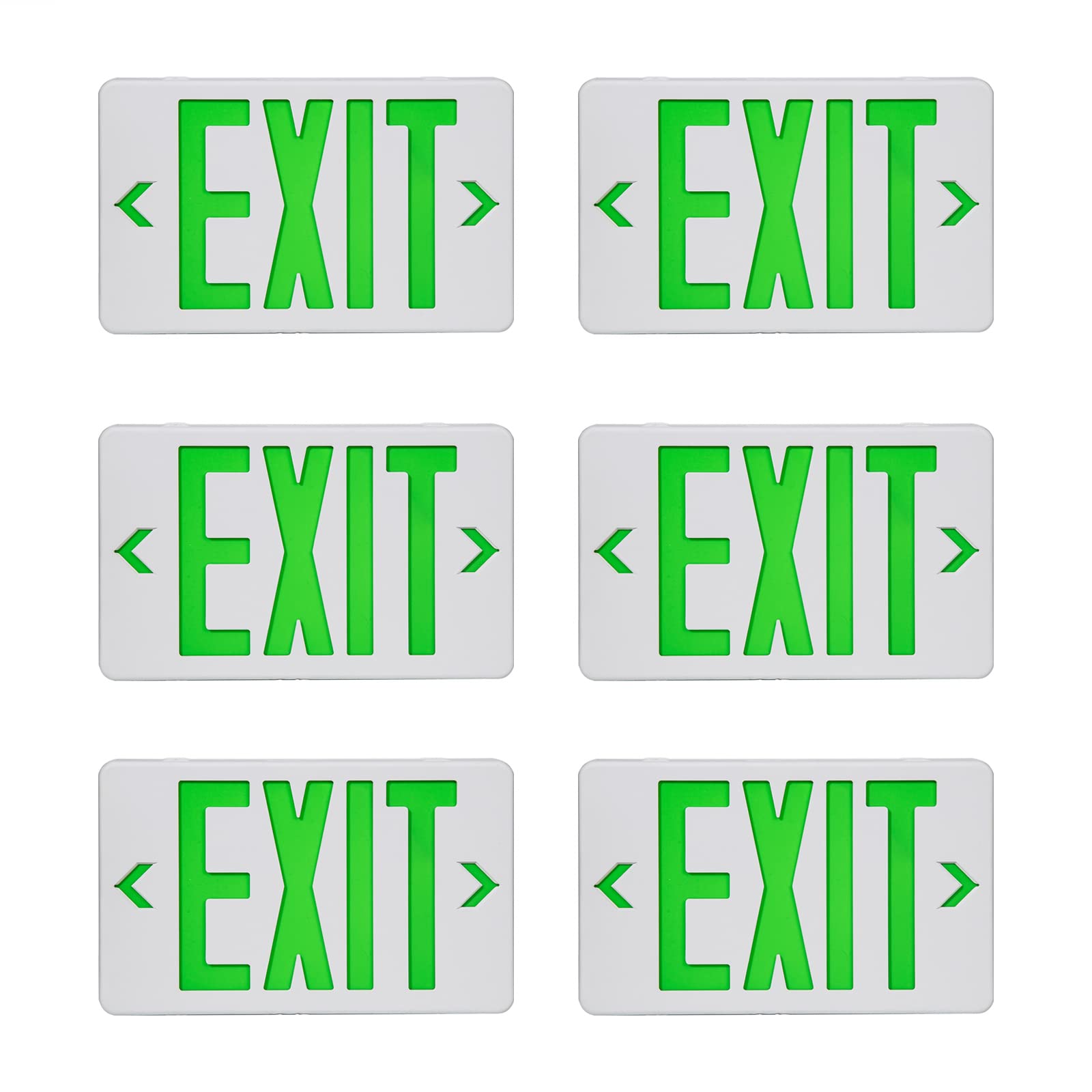 GZRUIYANG Green Exit Sign, LED Emergency Exit Light with Battery Backup, UL Listed, AC 120/277V, Exit Signs with Emergency Light