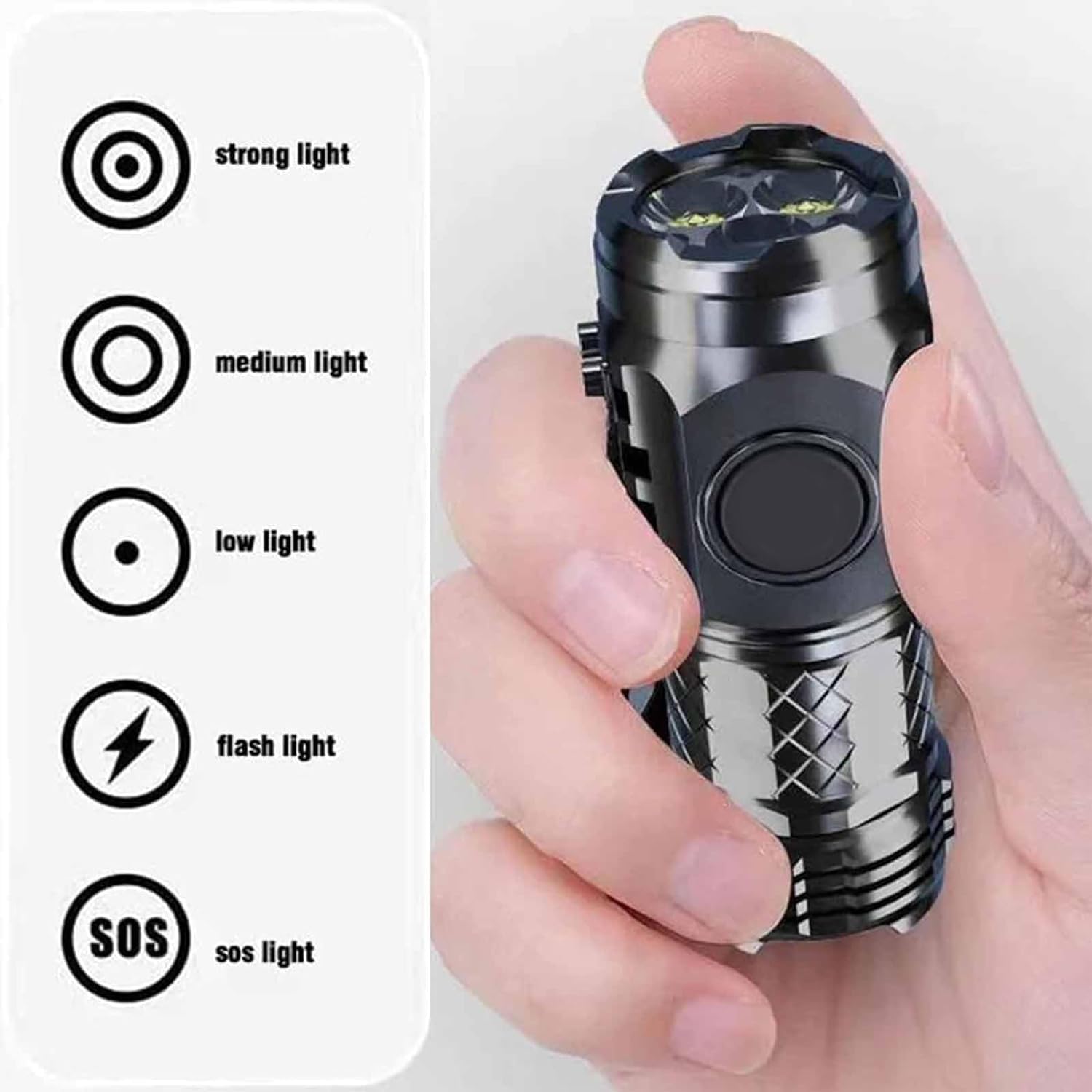 HABOHUSE Mini Flashlight, High Lumen, Rechargeable, Waterproof, 2Pcs-a, Model: Mini Flashlight6, ABS Material