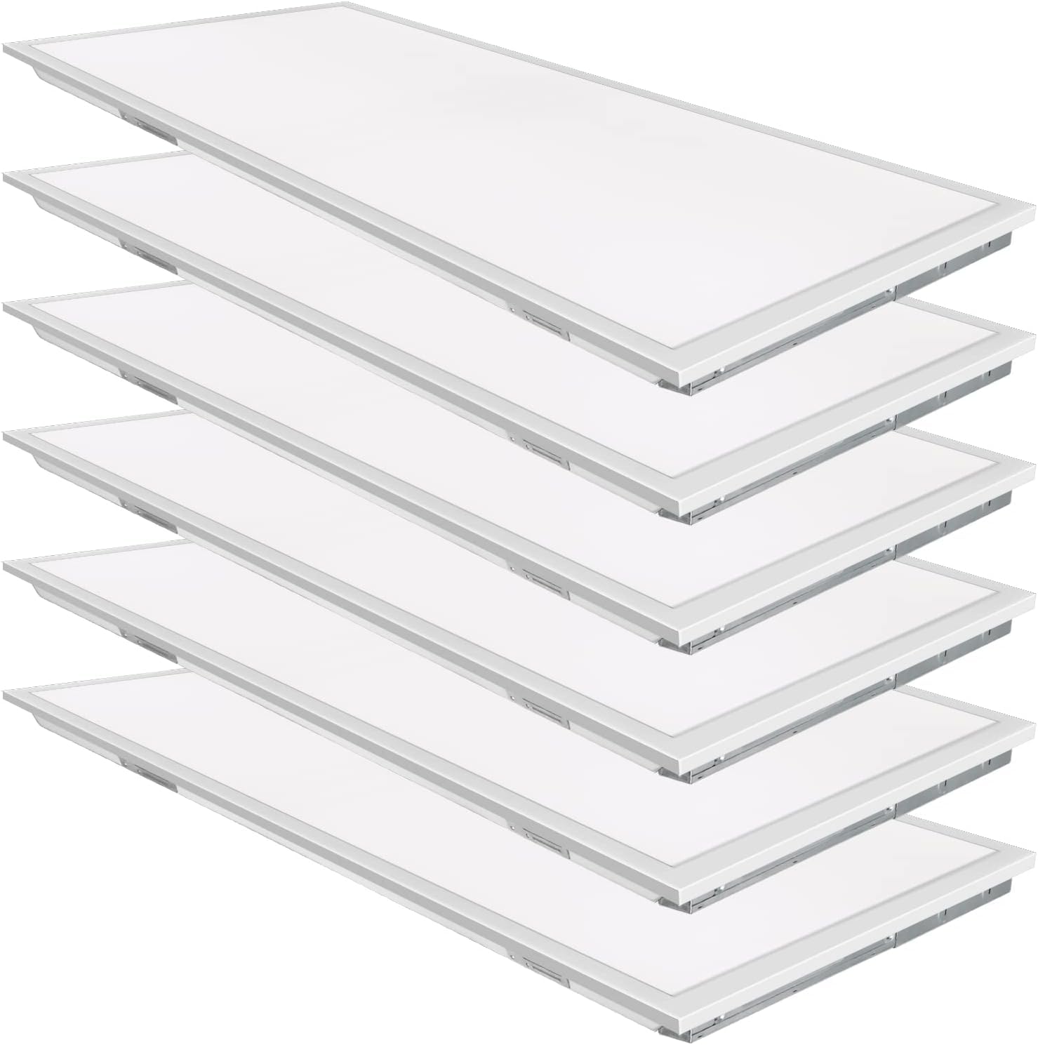 Weize (6 Pack 2X4 Ft Led Flat Panel Troffer Light, 30/40/50W 3-Wattage Selectable, 5000K Recessed Back-Lit Drop Ceiling Light, 0-10V Dimmable Lay In Fixture For Office