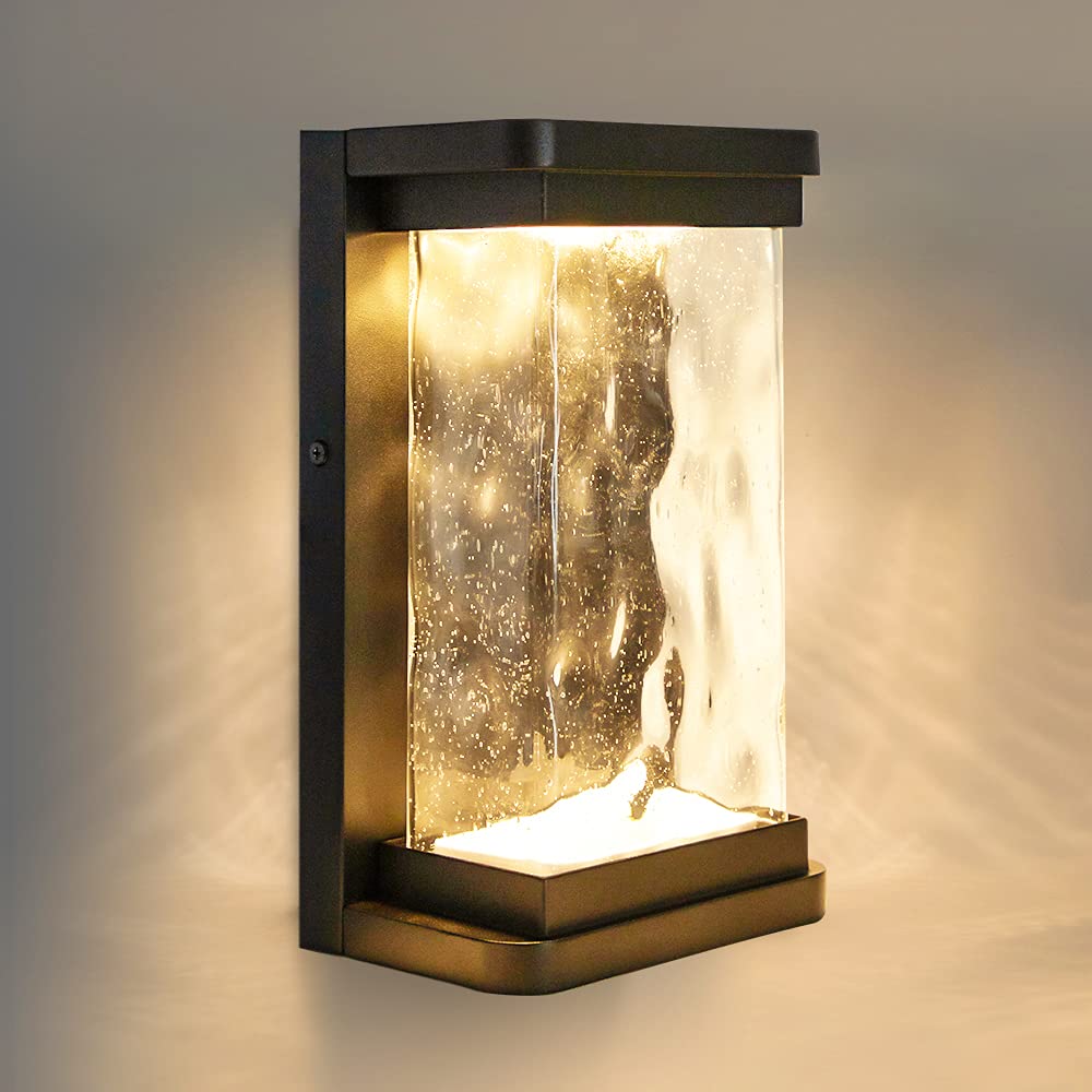 Lutec Starry Modern Led Wall Light, 795 Lumen, 3000K, Black, Rectangular, Indoor/Outdoor Sconce, Model 5185701012