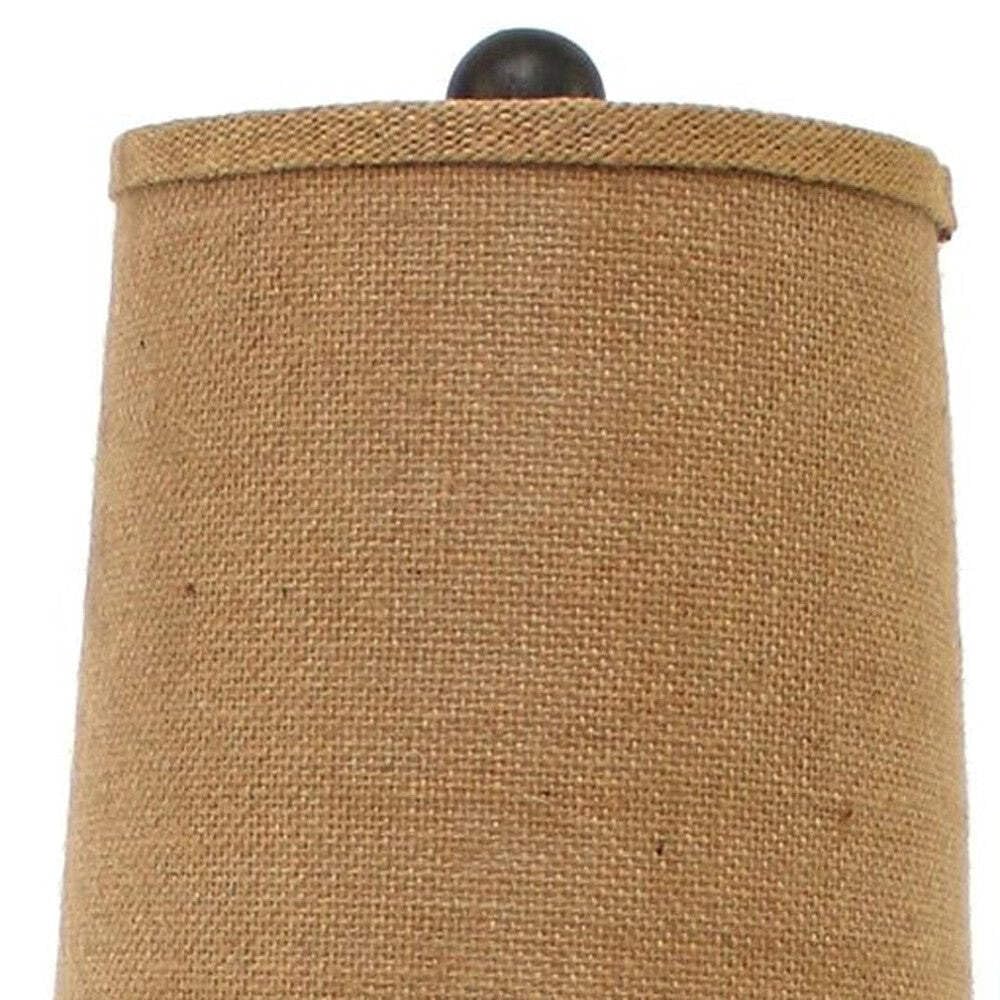 HomeRoots Accent Table Lamp, Bronze, Minimalist, 8inx7inx29in, Model 277074, Linen Material