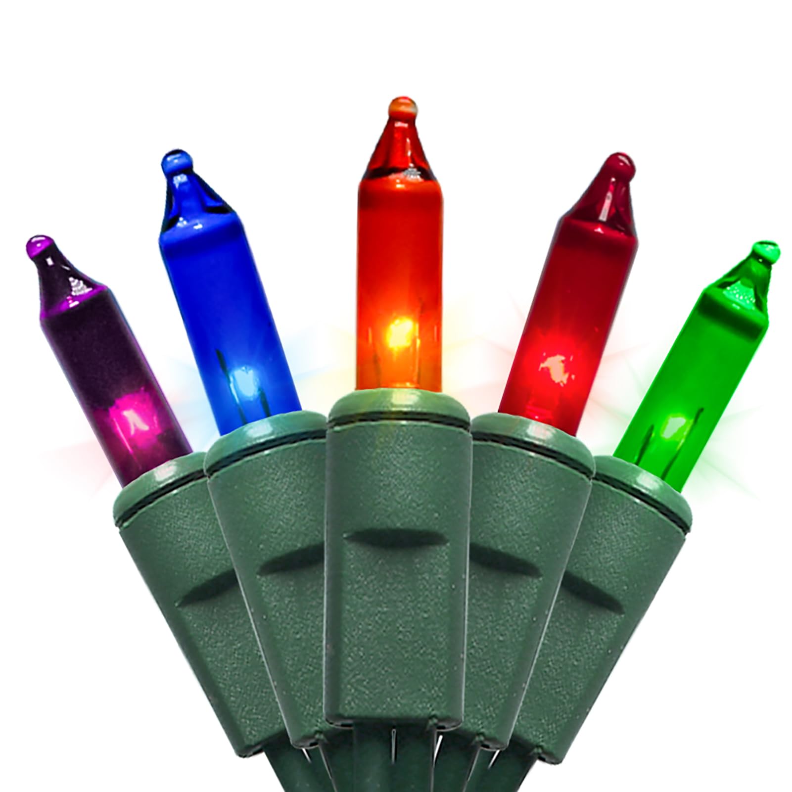 Multi-Sparking Christmas Lights Multicolor 35 Count - Incandescent Mini Christmas Lights For Indoor Outdoor Christmas Tree Decorations, 8.5 Feet Green Wire Colored Christmas String Lights