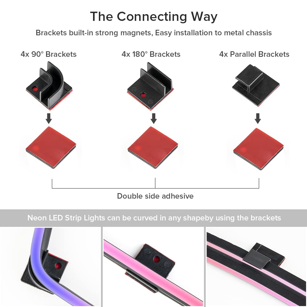 BTF-LIGHTING RGB LED Strip Lights, 19.7in, 12V 4-Pin, Compatible with ASUS Aura Sync, Gigabyte RGB Fusion, MSI Mystic Light, ASRock