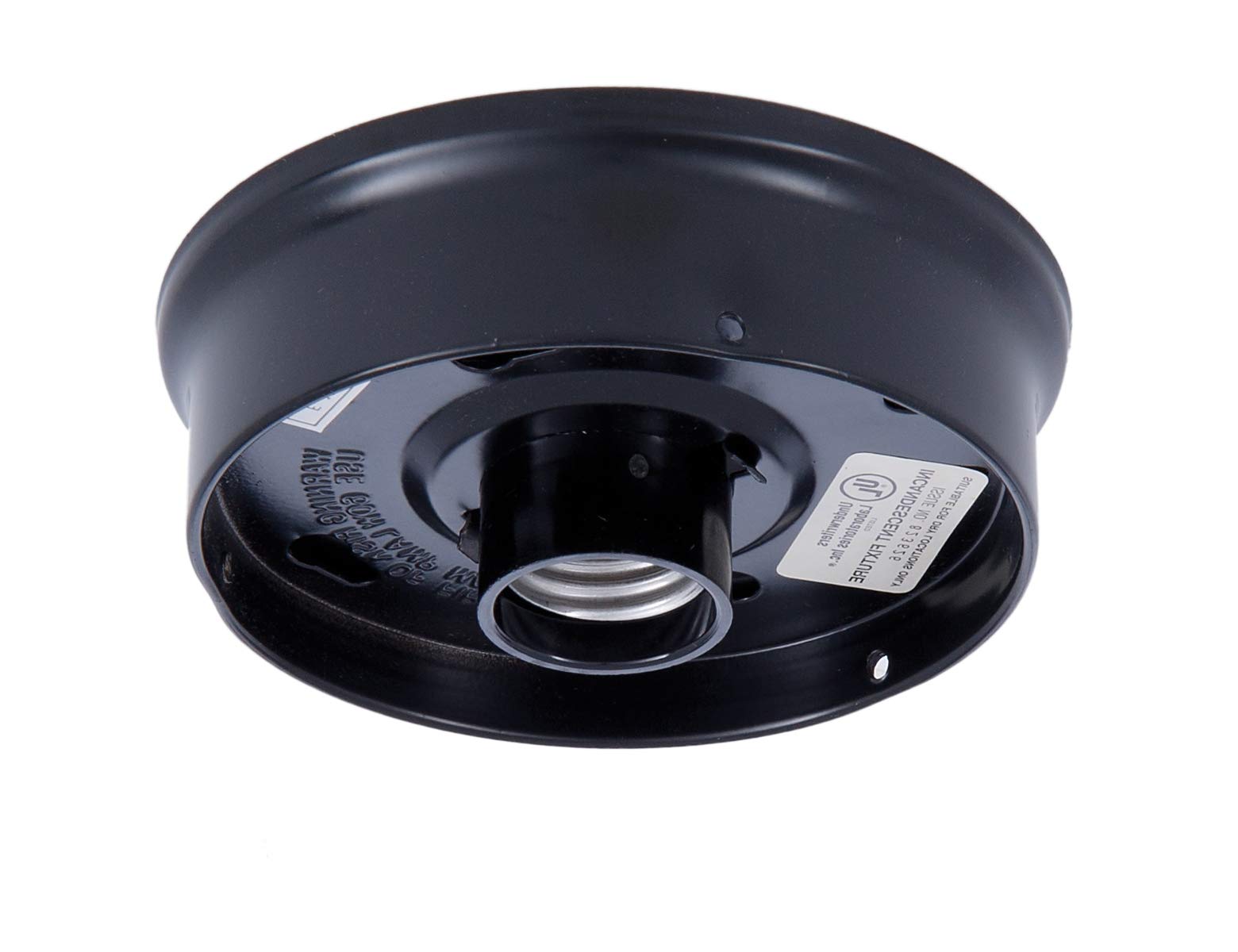 B&P Lamp® Wired Flush Mount Ceiling Fixture, 4 Inch Fitter, Metal, Black, Model 11876BK