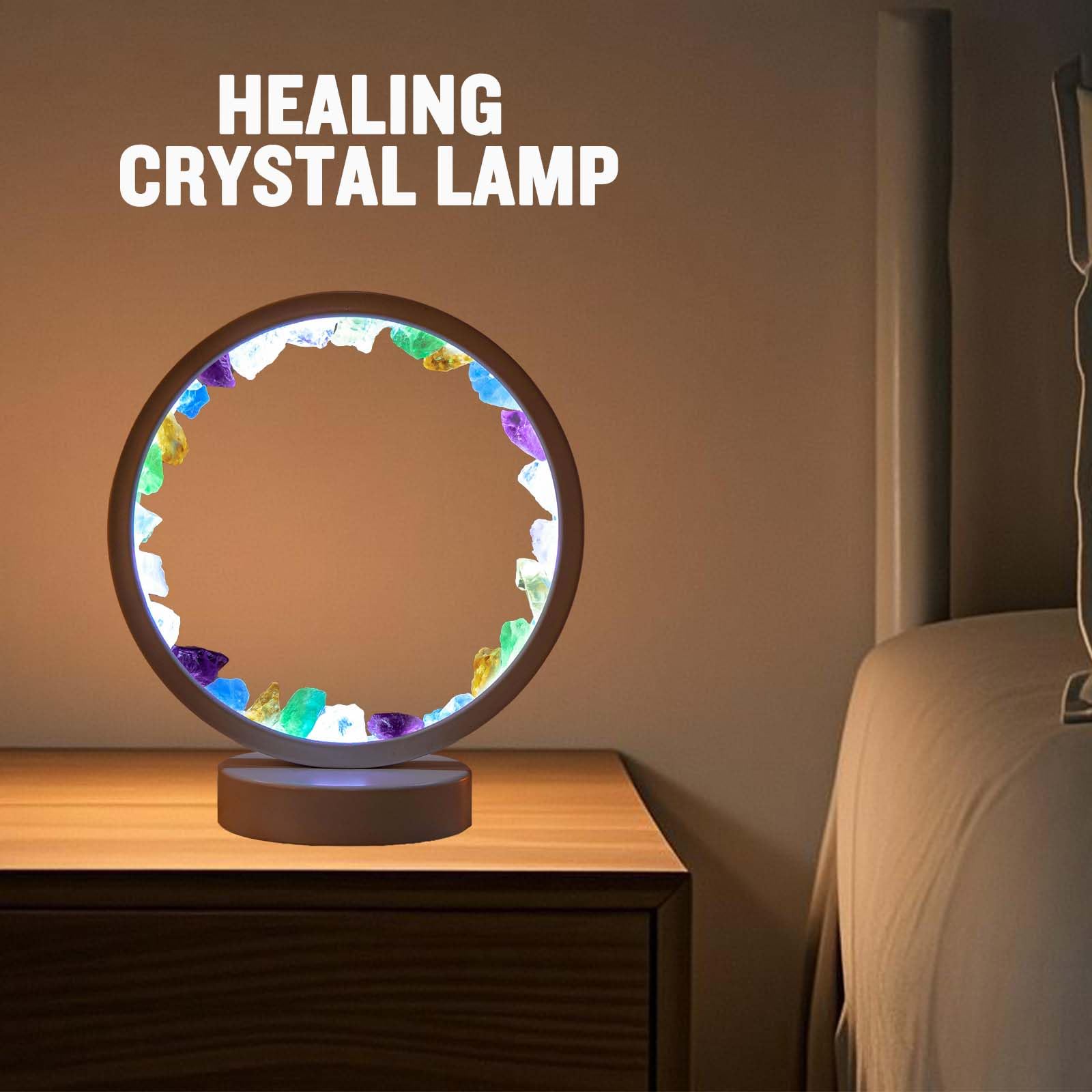 Runyansghi Chroma Gravel Night Lamp 8.6  Natural Healing Crystal Bedside Lamp Usb Port 3 Colours Dimming Mode Bedroom Lamp Suitable Night Light For Living Room Bedroom Office Home Decor Ideal Gift