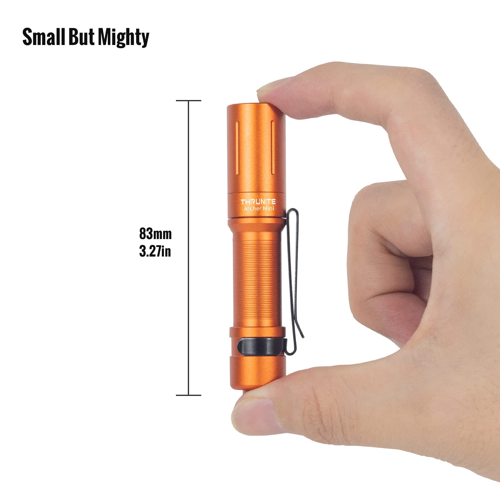 ThruNite EDC Flashlight Archer Mini, 405 Lumens, USB C Rechargeable, Pocket Size, Orange Cool White
