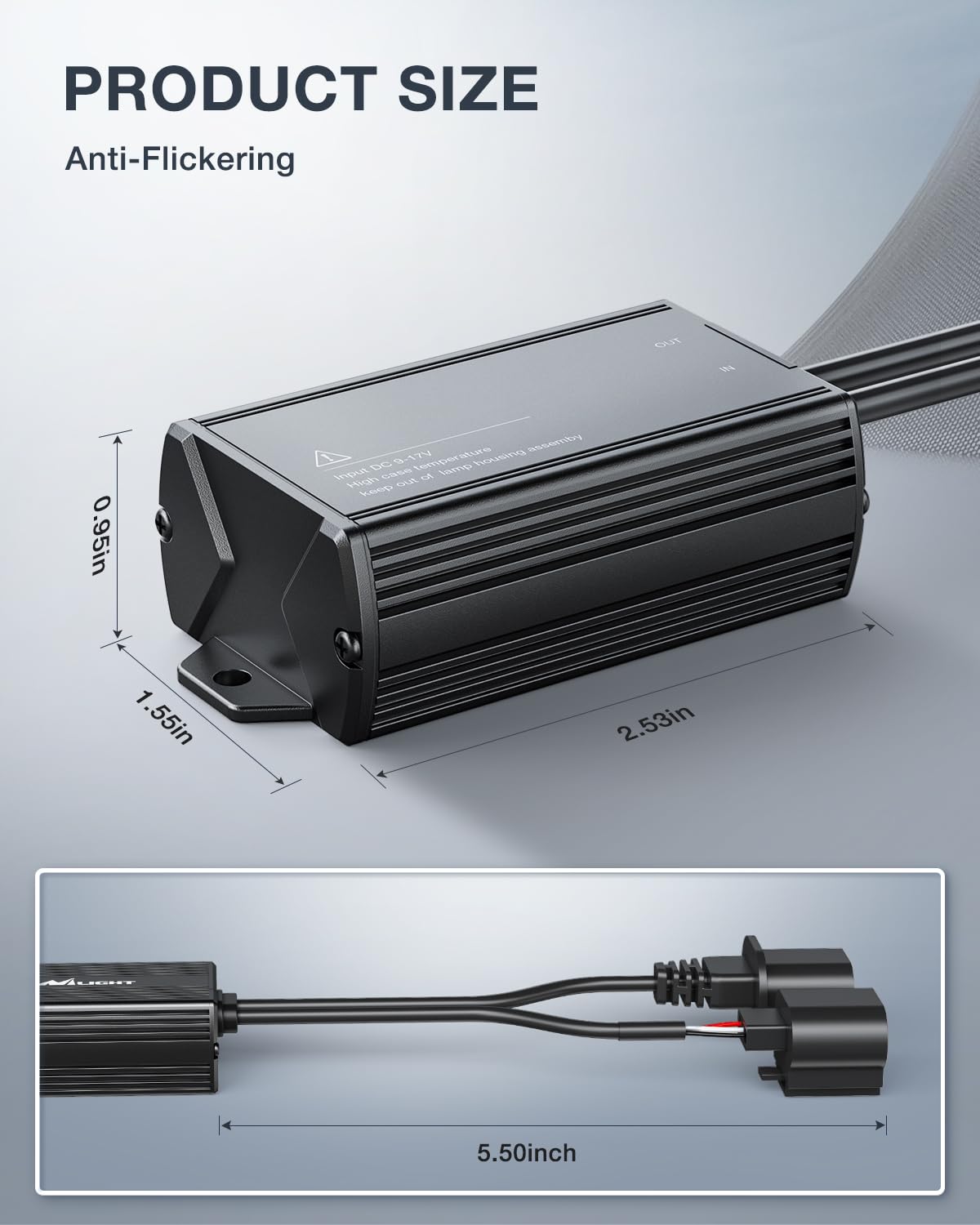 Nilight H13/9008 LED CANbus Decoder - Anti-Flickering Harness Error Free Resistor Capacitor for LED Bulb, Pack of 2