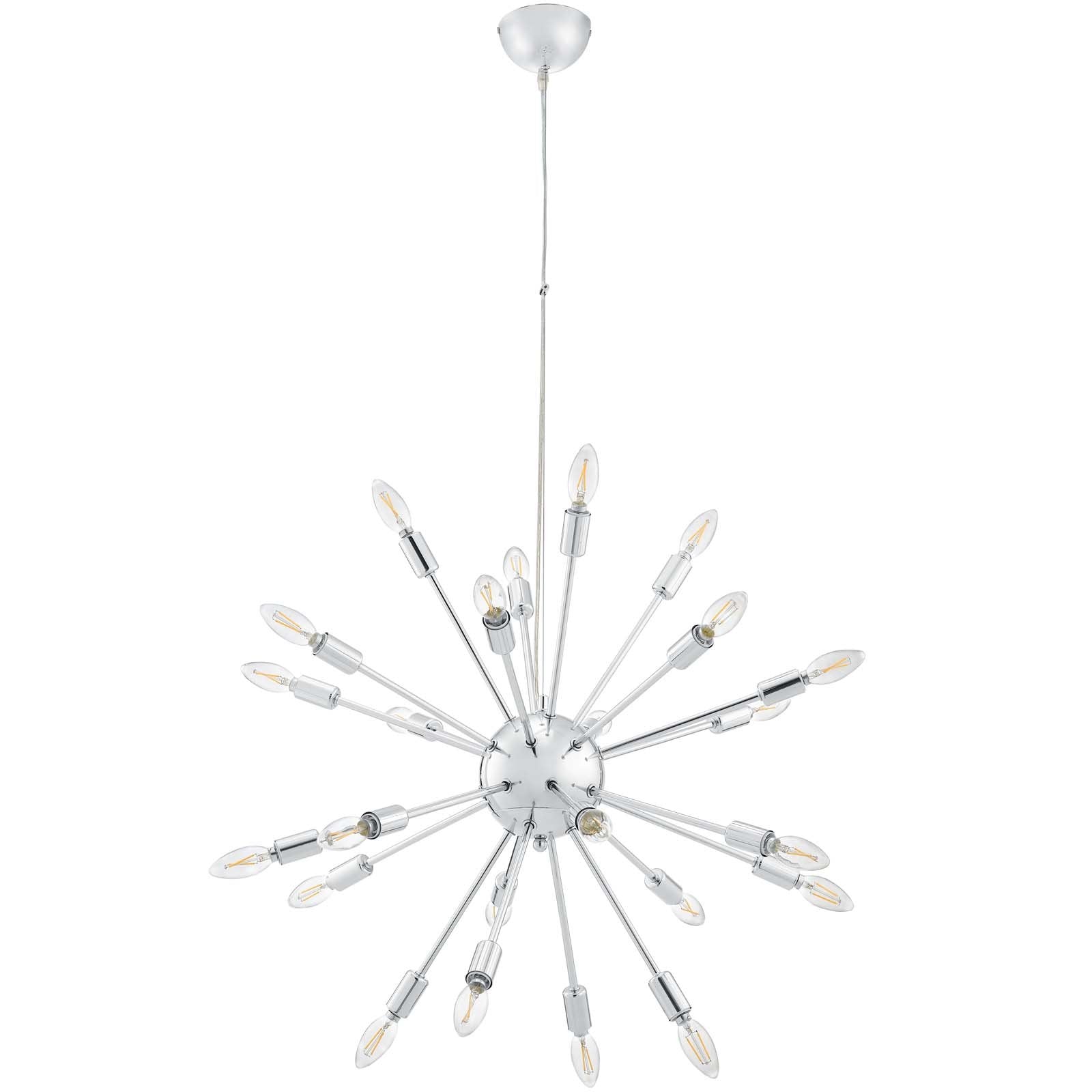 Modway Gamut Mid-Century Modern Silver Pendant Chandelier