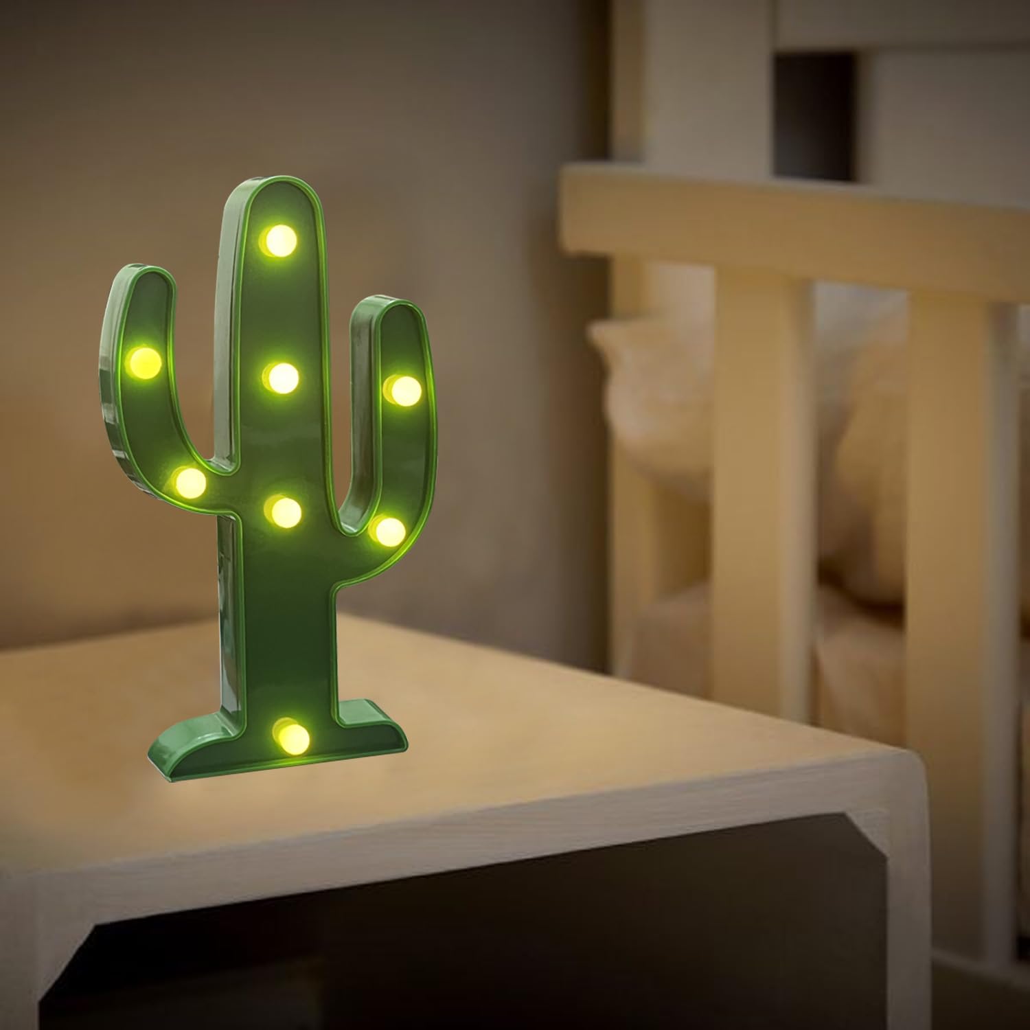 Zuokemy 2 Pieces Large Led Cactus Night Lights, Cactus Party Decorations, Carnival Cute Dining Table Decorations, Children'S Room Desk Lights, Bedroom Living Room Gifts Decorations (Cactus)