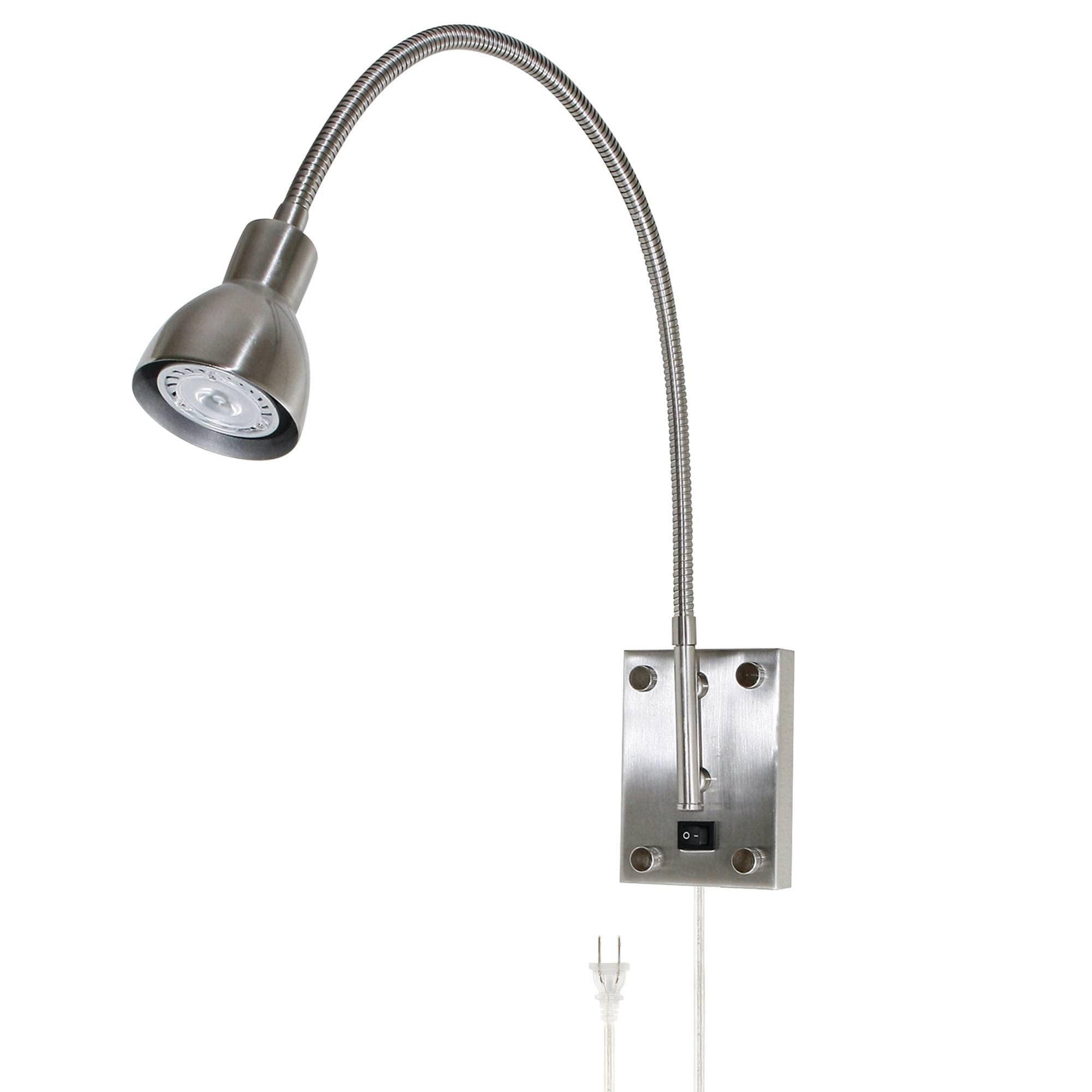 Cal LED Wall Sconce BO-119-BS, Brushed Steel Finish, Metal, 30.37 x 3.5 x 2.62 inches, Silver