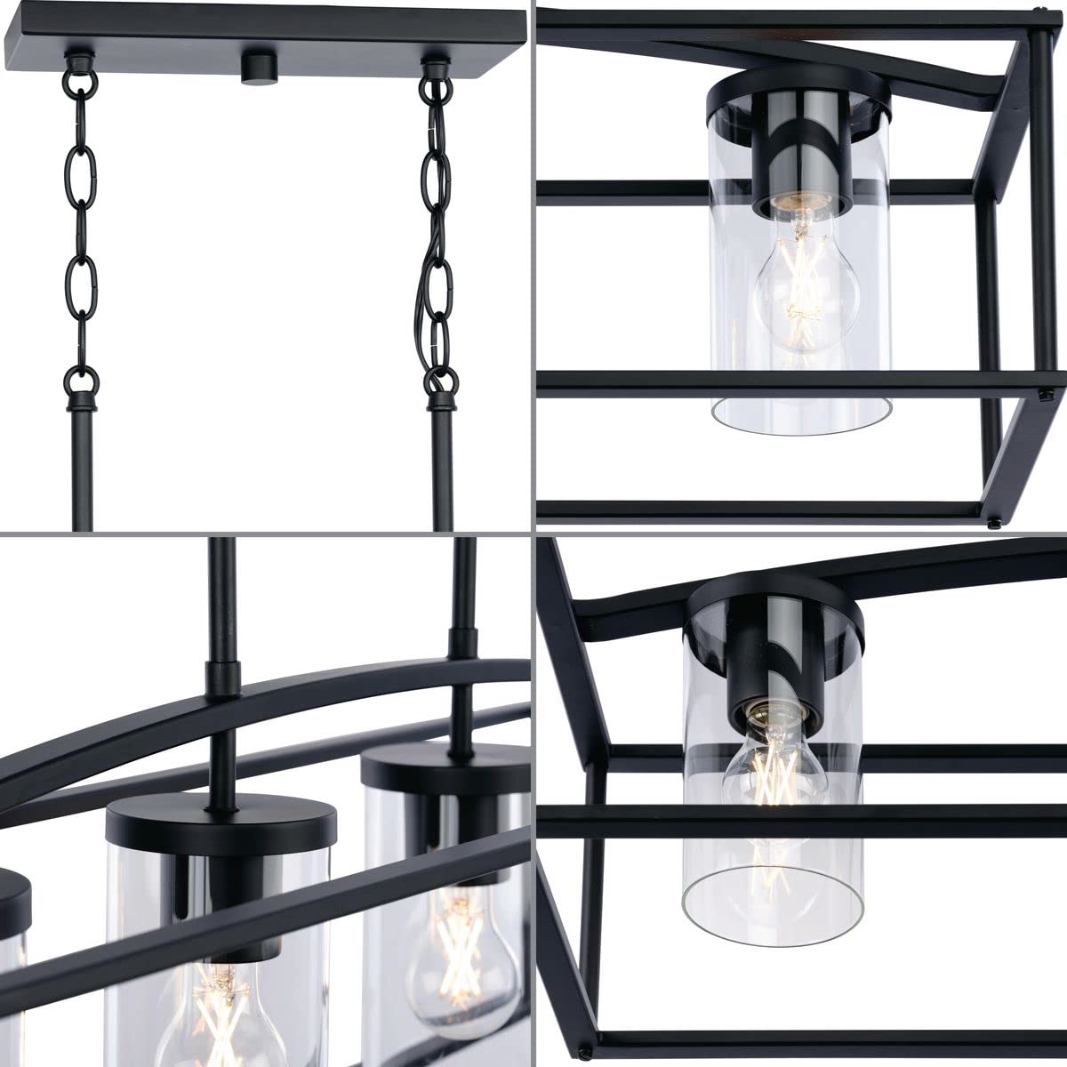 Progress Lighting P550129-31M Swansea Collection 4-Light Transitional Outdoor Chandelier Matte Black