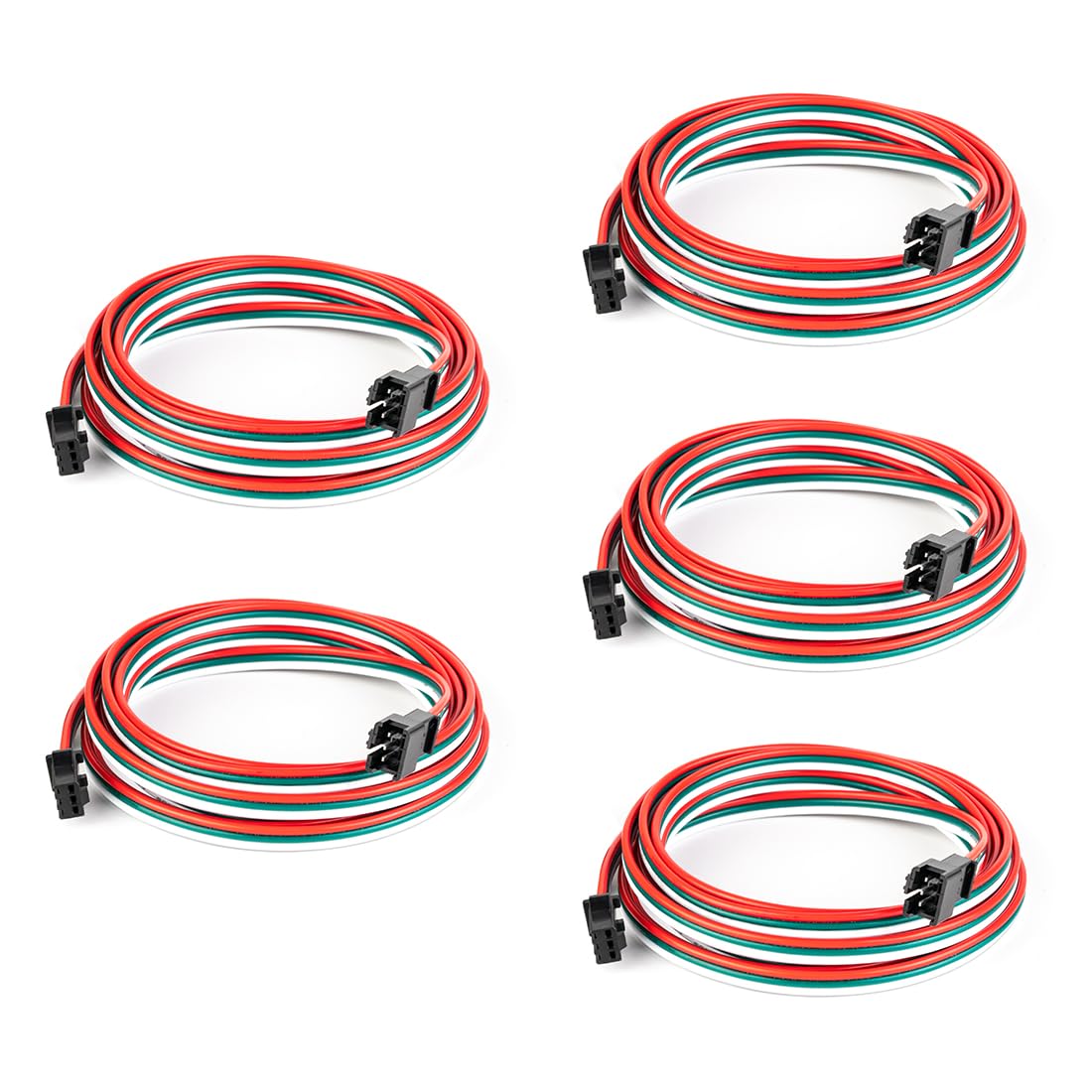 Btf-Lighting 5 Pcs/Pack 20Awg 3 Pin Jst Sm Male Female Plug Led Connector 3.28Ft/1M Extension Cable For Ws2812B Ws2811 Ws2814 Sk6812 Fcob Rgb Cct Led Strip Lights Solderless Controller Wire