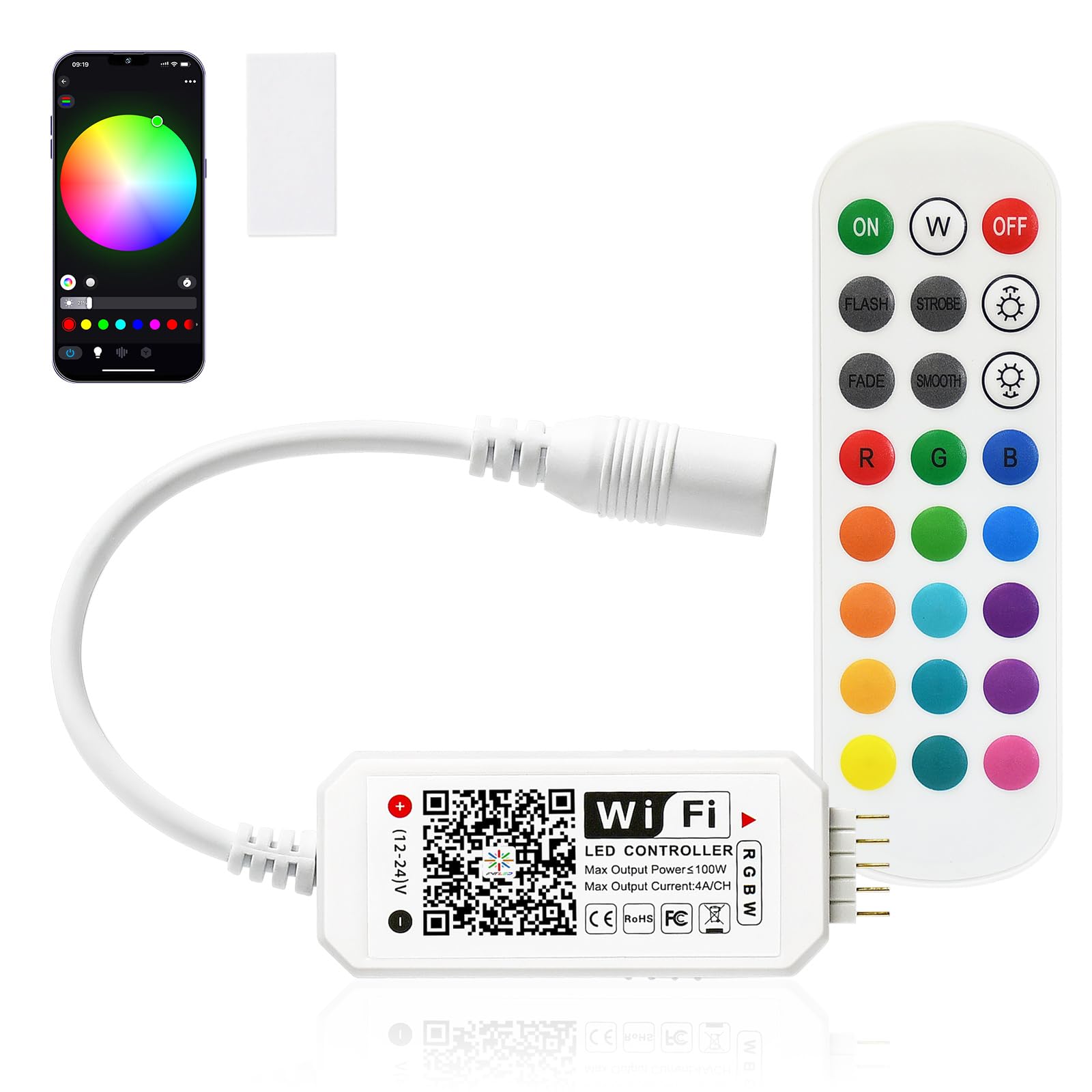 Sumaote Rgbw Led Smart Controller For Android/Ios, Works With Alexa & Google Home