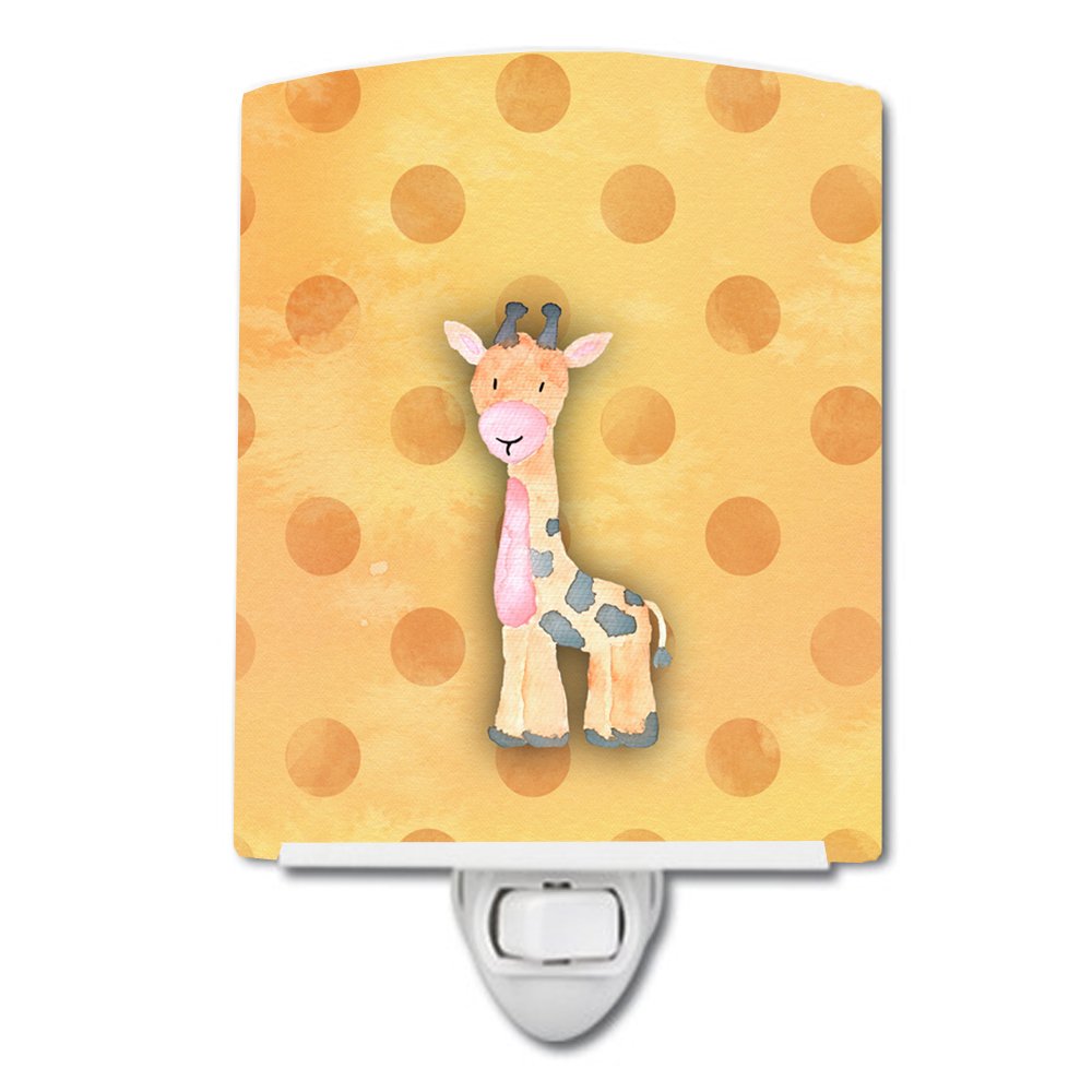 Carolines Treasures BB7373CNL Polkadot Griaffe Watercolor Ceramic Night Light Compact, ULCertified, Ideal for Bedroom, Bathroo