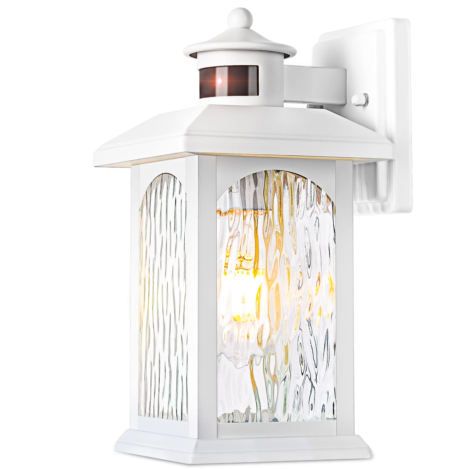 Filiyano Motion Sensor Outdoor Wall Sconce - Waterproof, Dusk To Dawn, White Lighting Fixture