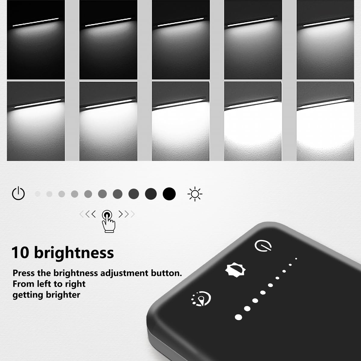 White Crown LED Desk Lamp, Dimmable, 5 Lighting Modes, USB Charging, First-Generation, Black, Model QM019