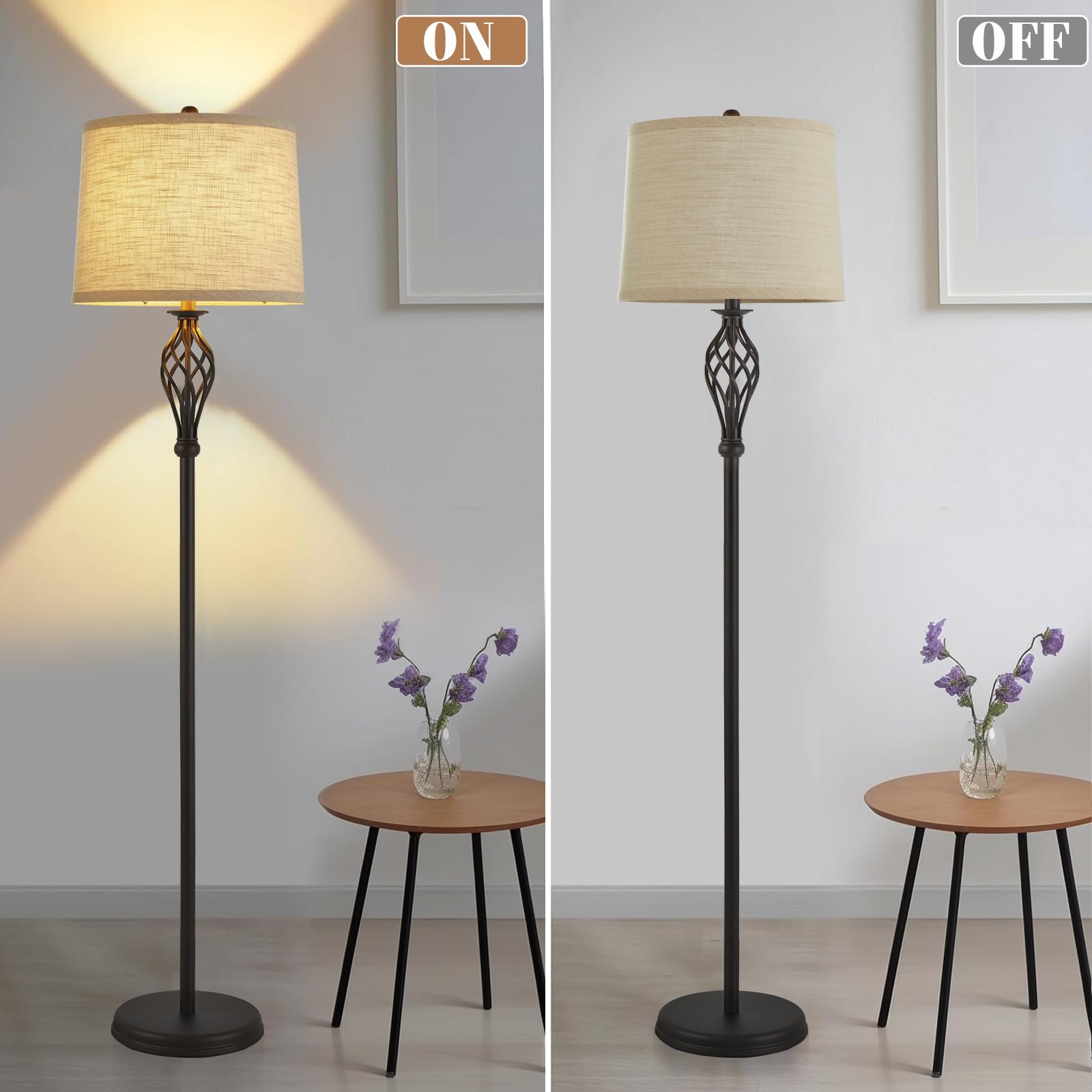 Set Of 2 Drum Lamp Shade 11.6'' Top X 12.6'' Bottom X 9.8'' High (Spider) Oatmeal Linen For Table Lamps & Floor Lamps Replacemen